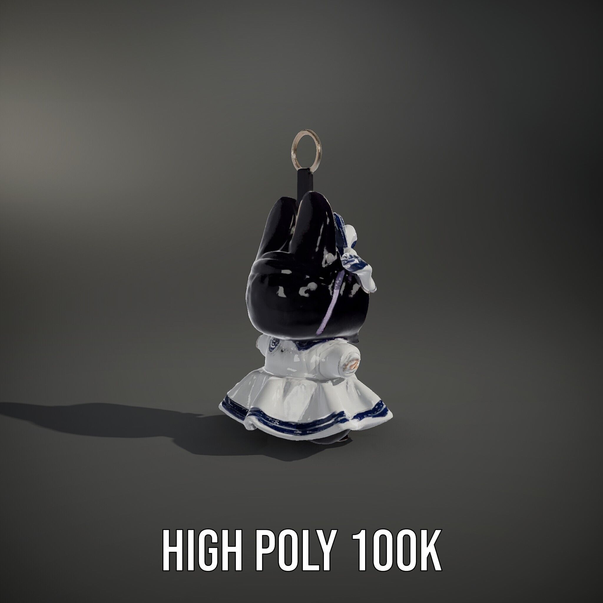 Cute Bunny Keychain Character Model Pack Low-poly 3D model_8
