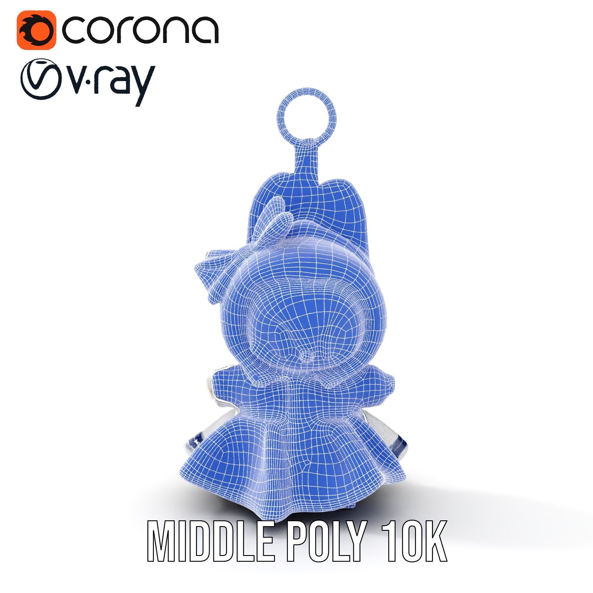 Cute Bunny Keychain Character Model Pack Low-poly 3D model_31