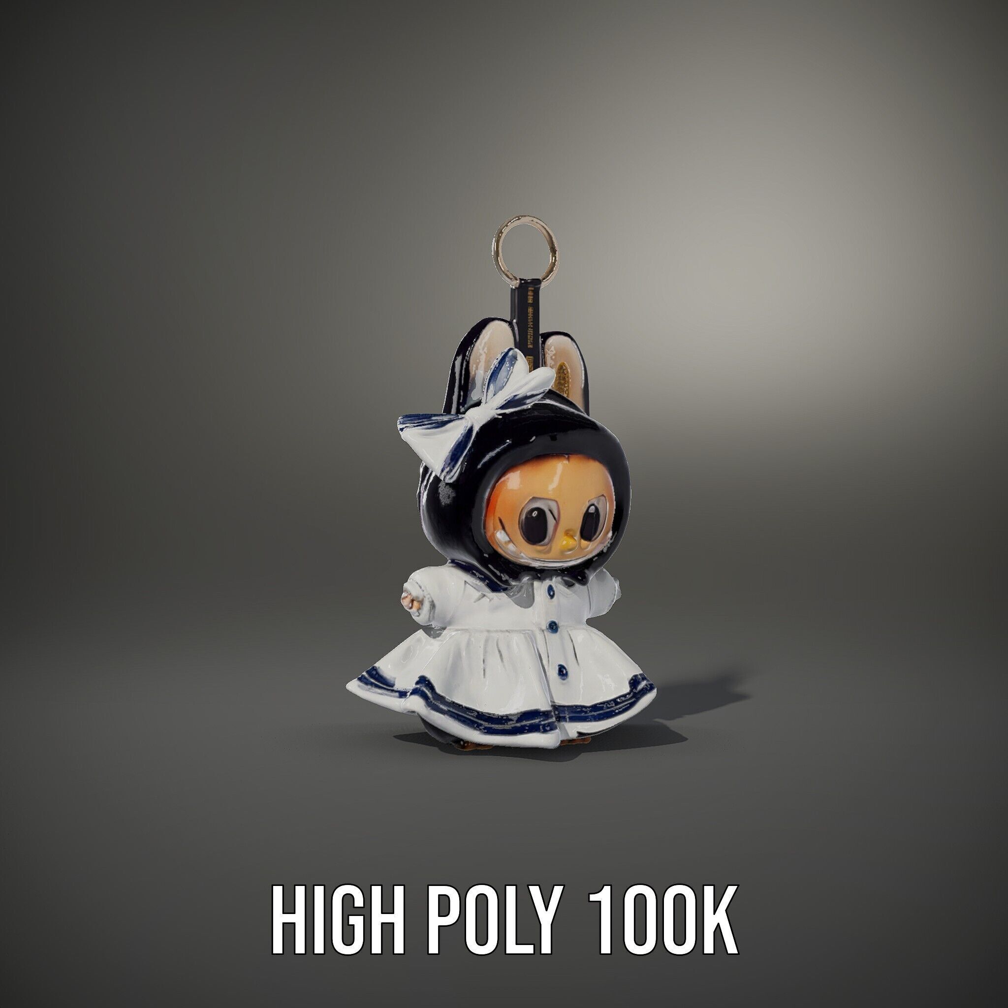 Cute Bunny Keychain Character Model Pack Low-poly 3D model_14