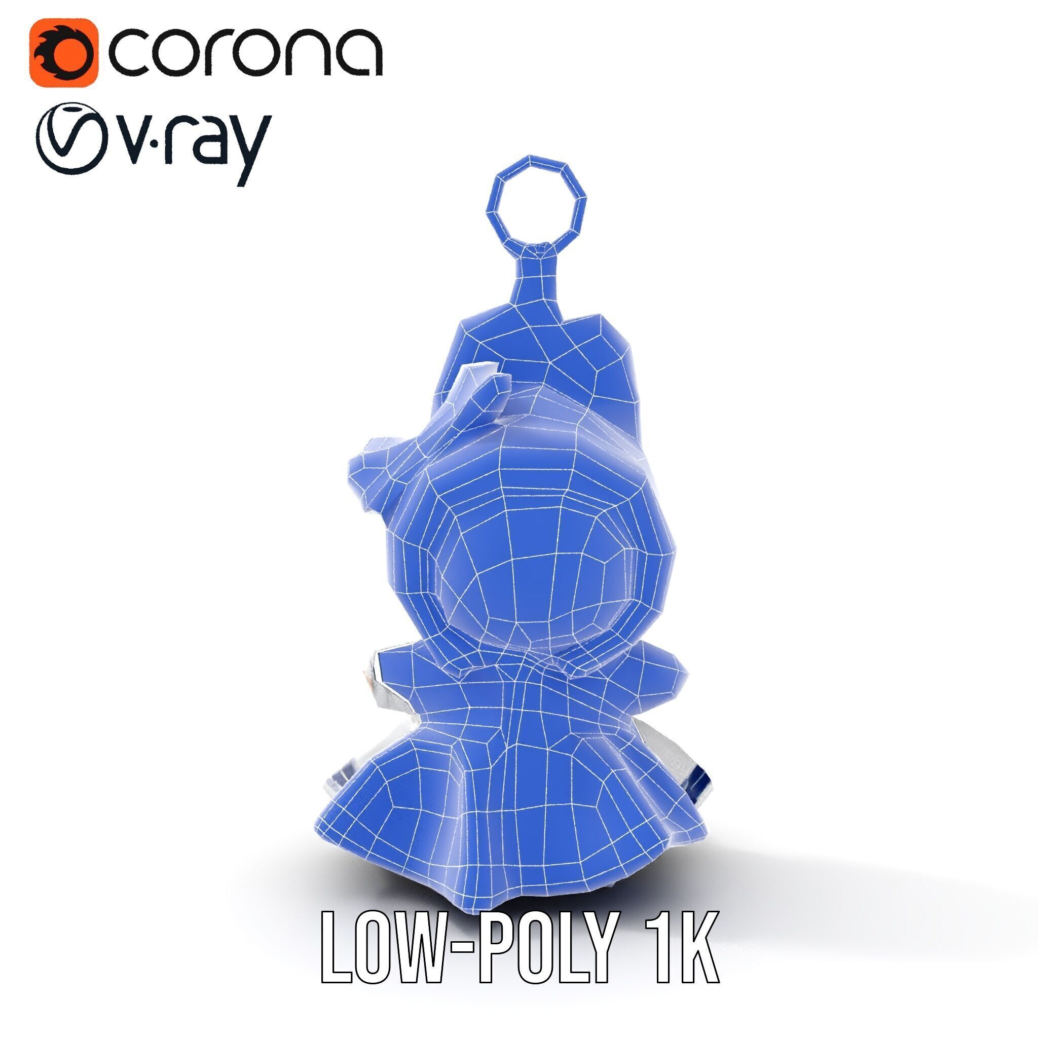 Cute Bunny Keychain Character Model Pack Low-poly 3D model_20