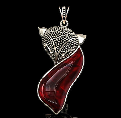 Agate Pendant with Symbolic Fox Design 3D print model