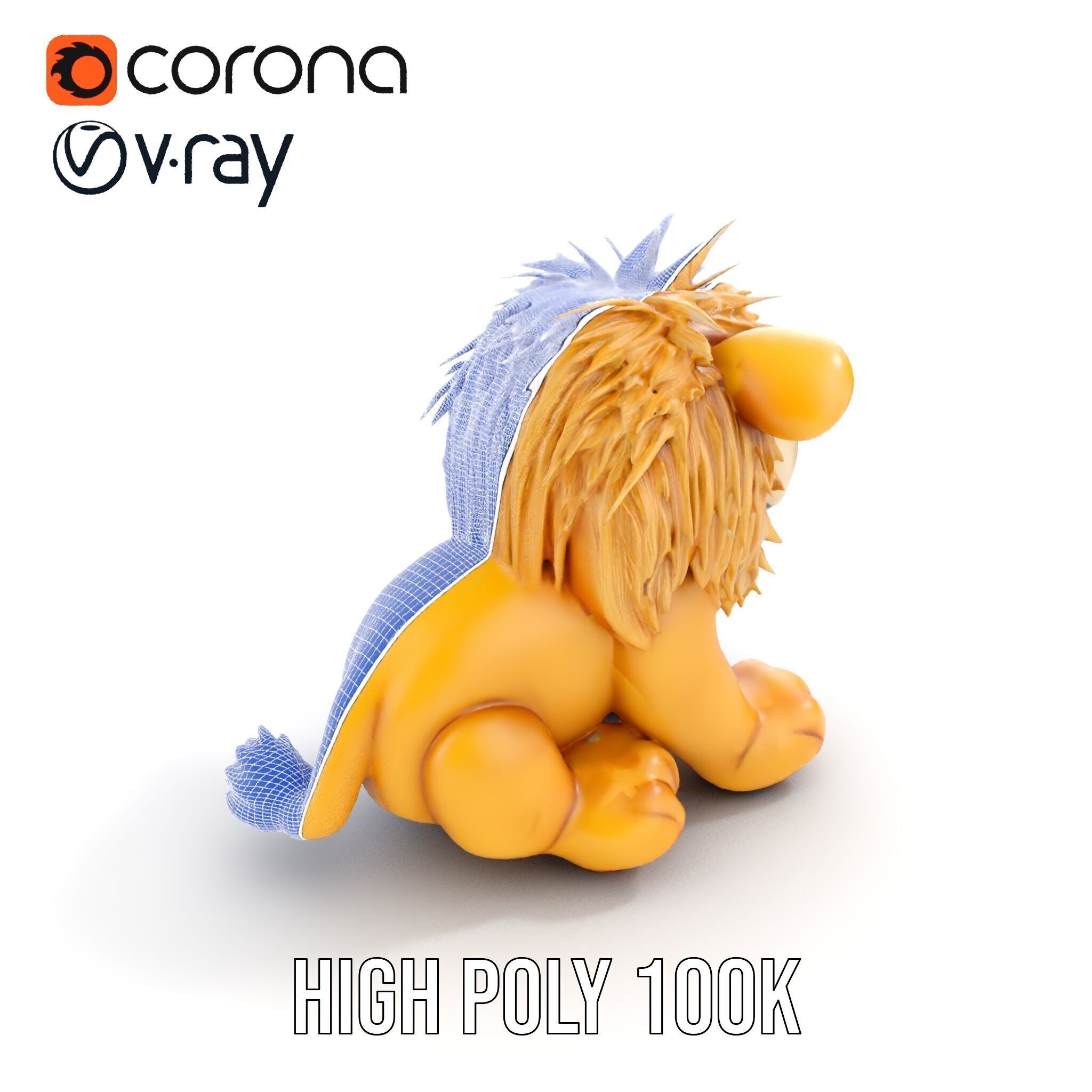Adorable Lion Plush Toy D Model Pack Low-poly 3D model_33