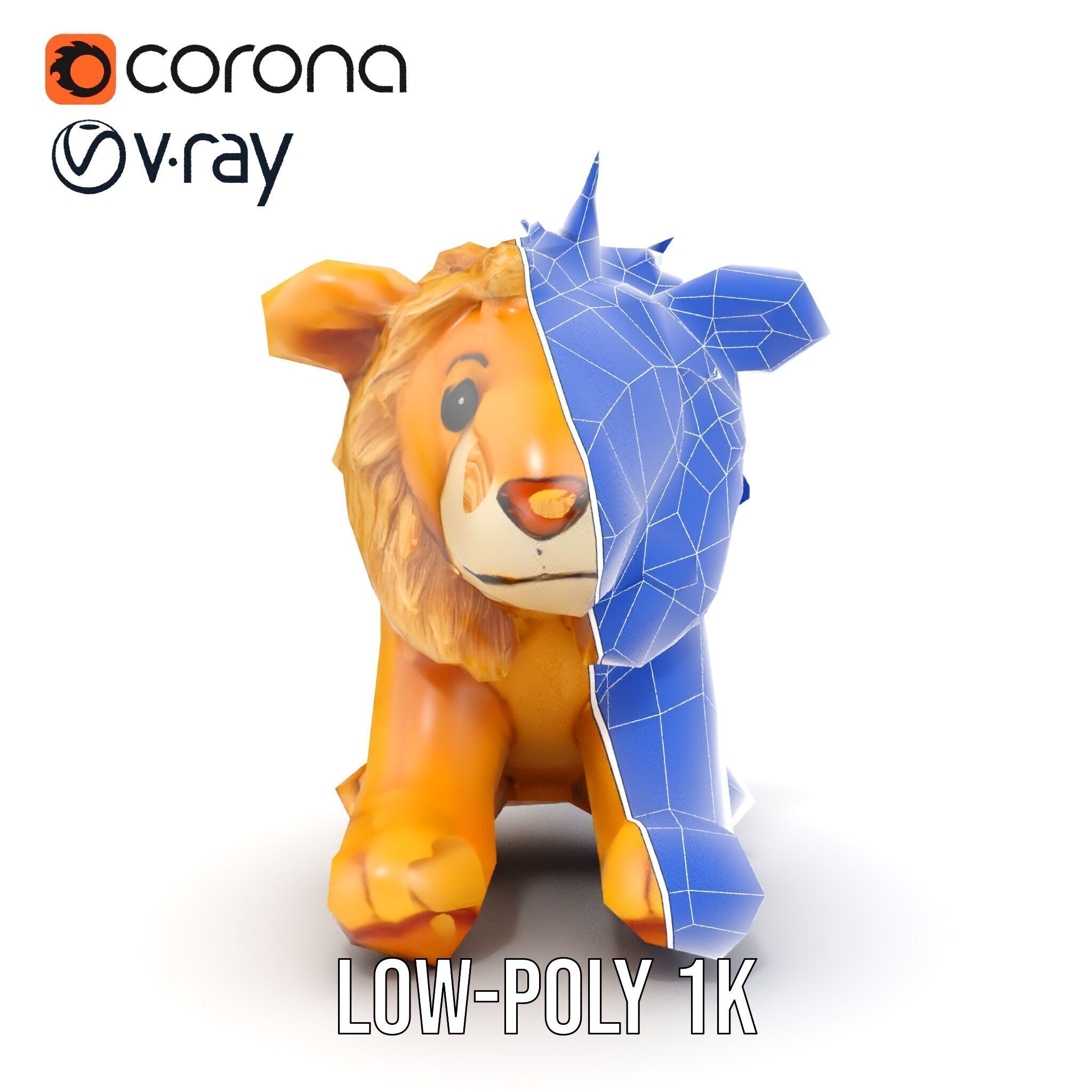 Adorable Lion Plush Toy D Model Pack Low-poly 3D model_29
