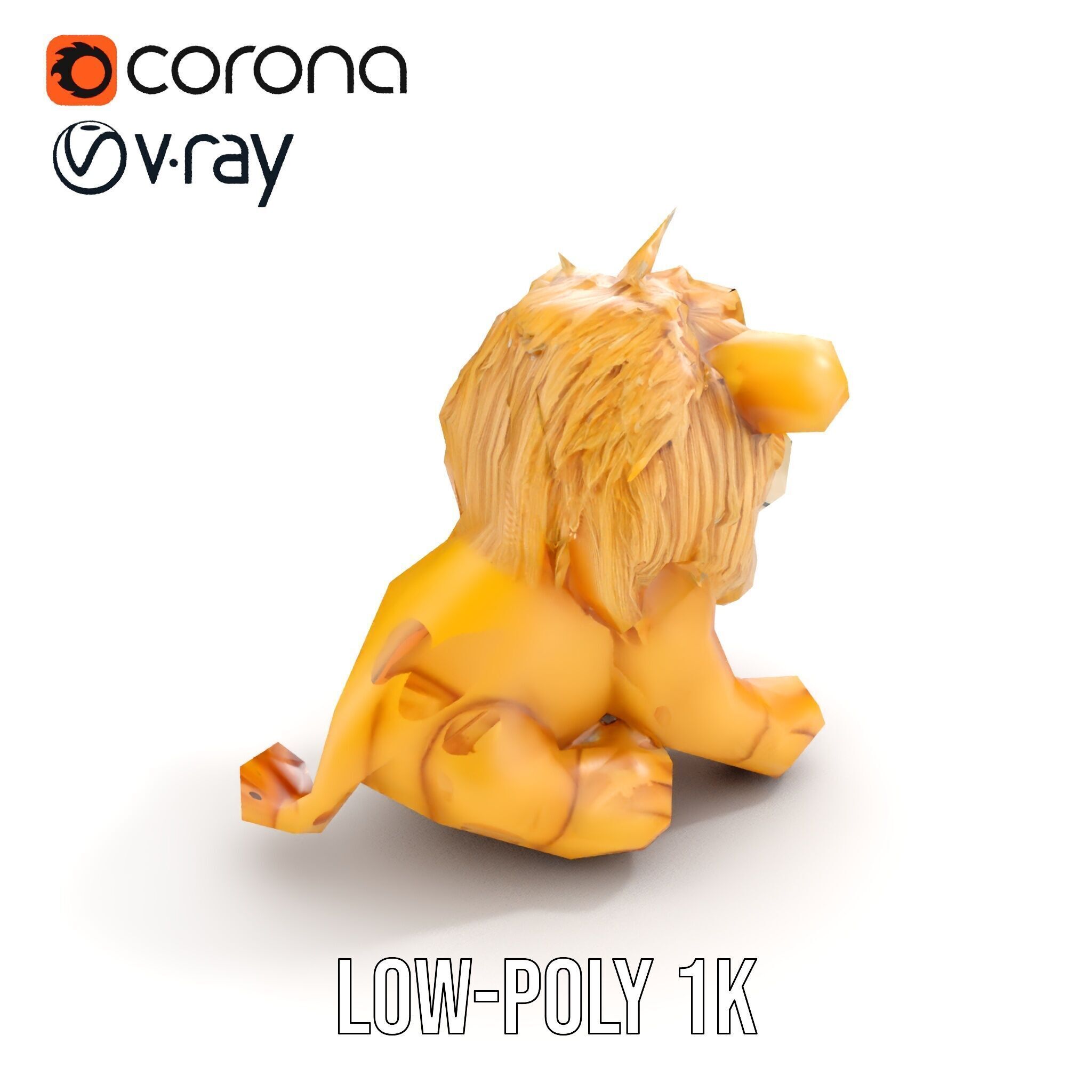 Adorable Lion Plush Toy D Model Pack Low-poly 3D model_7