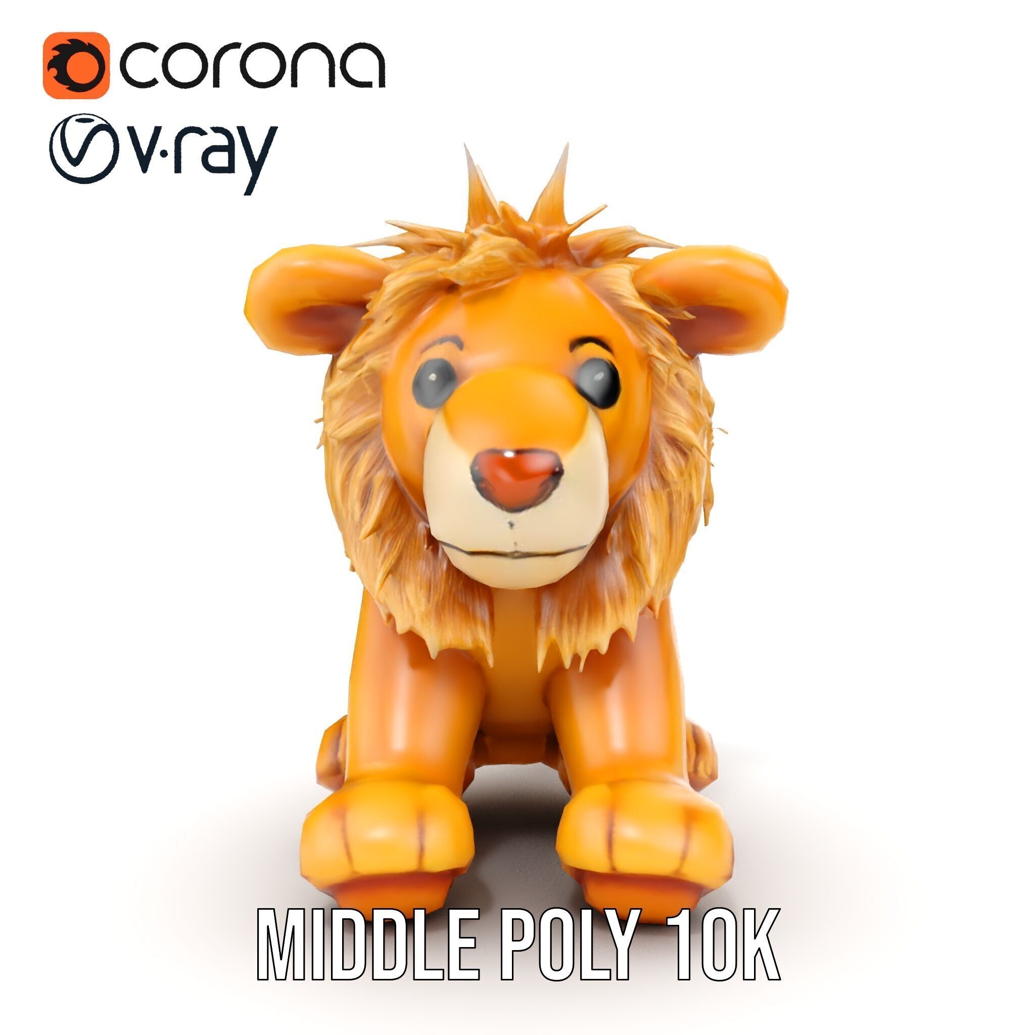 Adorable Lion Plush Toy D Model Pack Low-poly 3D model_12