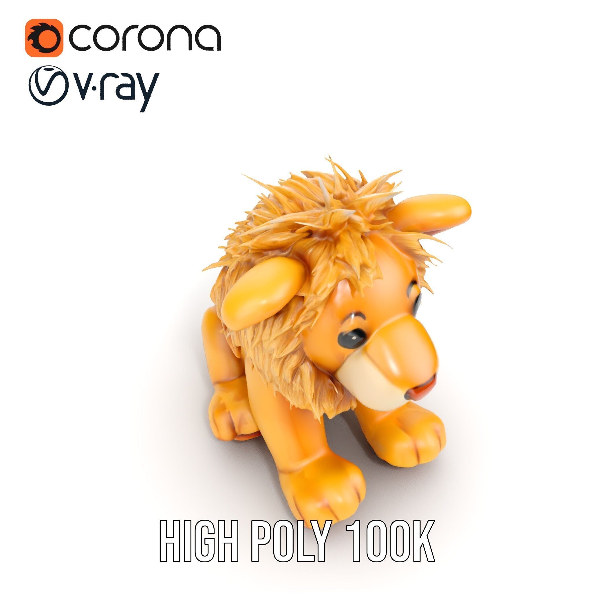 Adorable Lion Plush Toy D Model Pack Low-poly 3D model_24