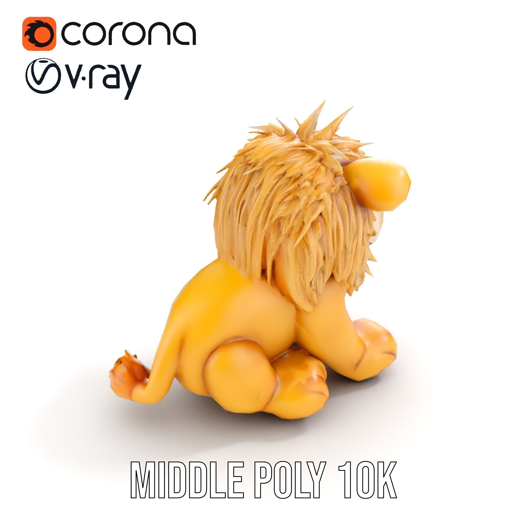 Adorable Lion Plush Toy D Model Pack Low-poly 3D model_6