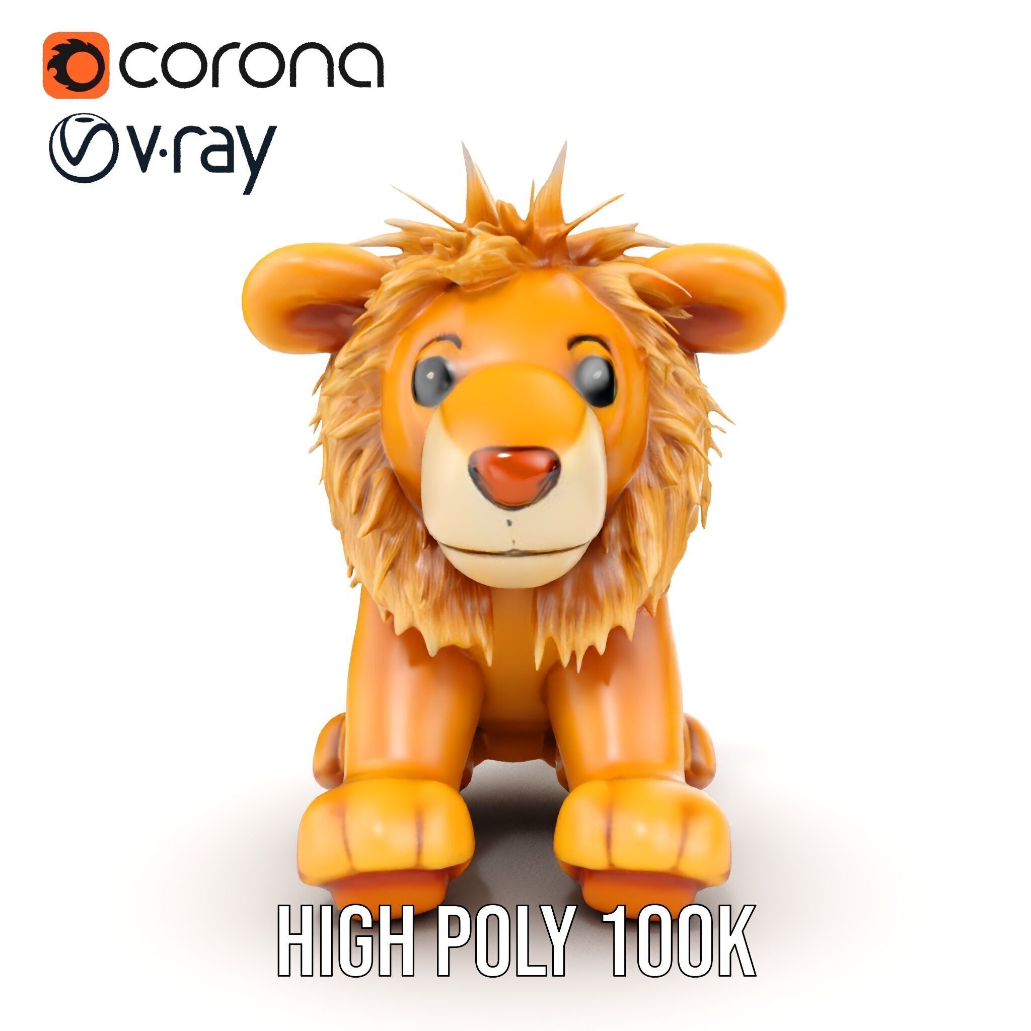 Adorable Lion Plush Toy D Model Pack Low-poly 3D model_27