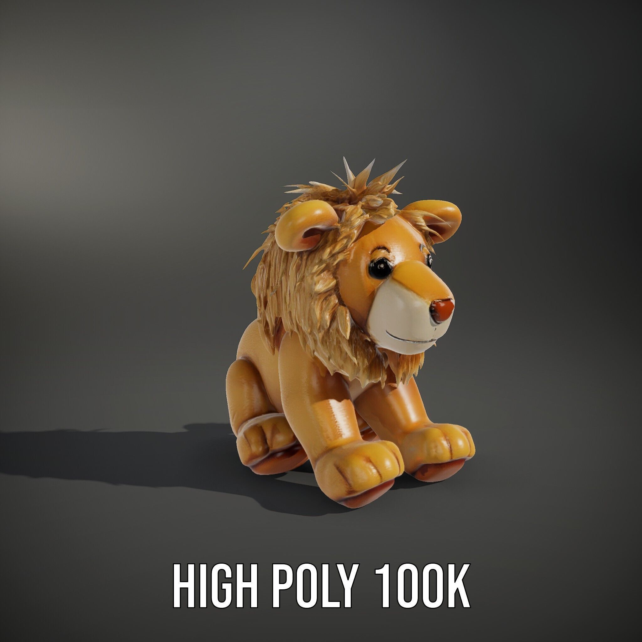 Adorable Lion Plush Toy D Model Pack Low-poly 3D model_8