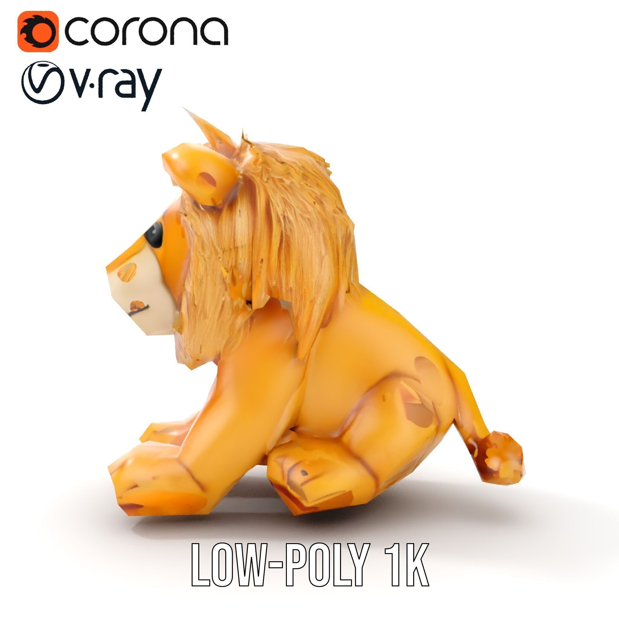 Adorable Lion Plush Toy D Model Pack Low-poly 3D model_10