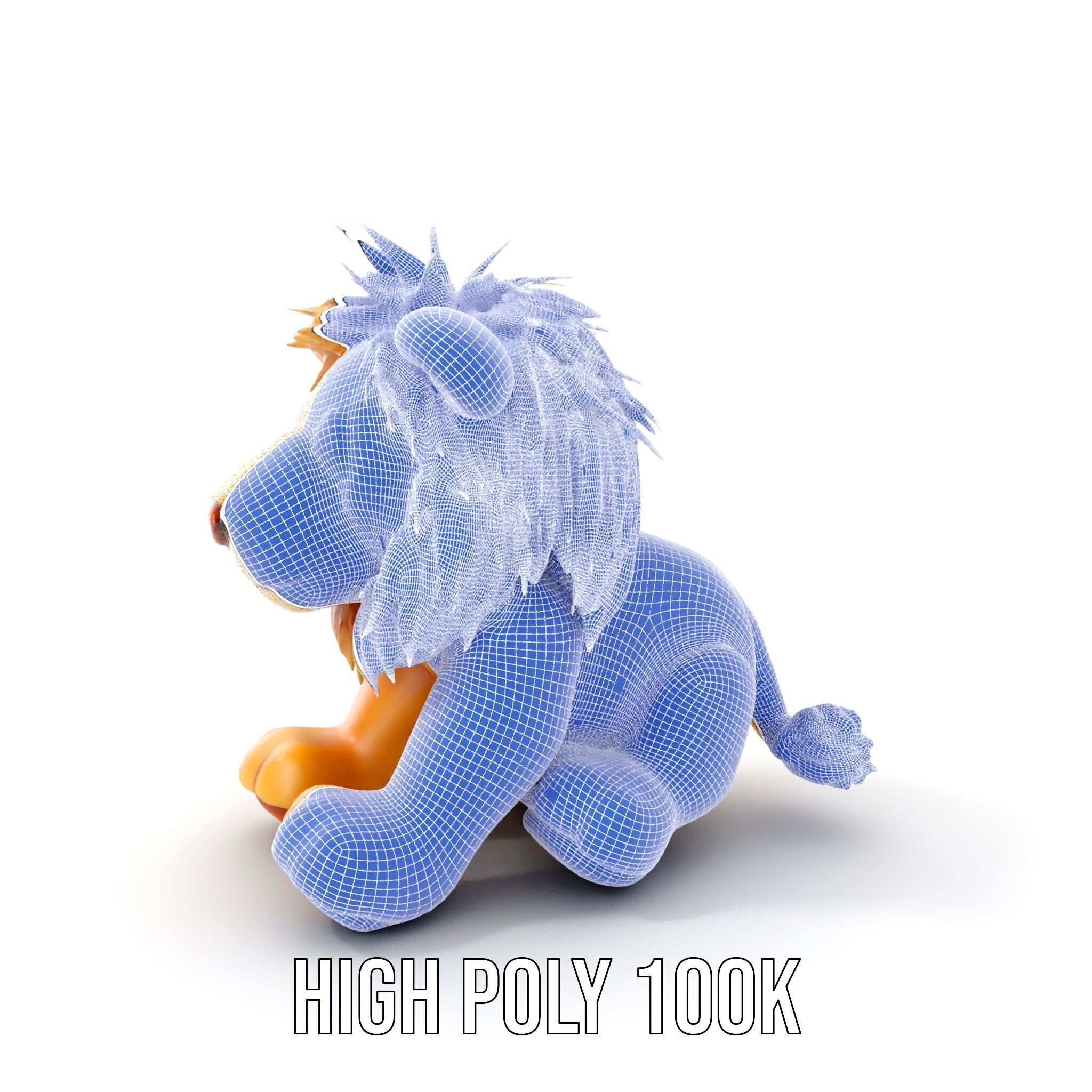 Adorable Lion Plush Toy D Model Pack Low-poly 3D model_4