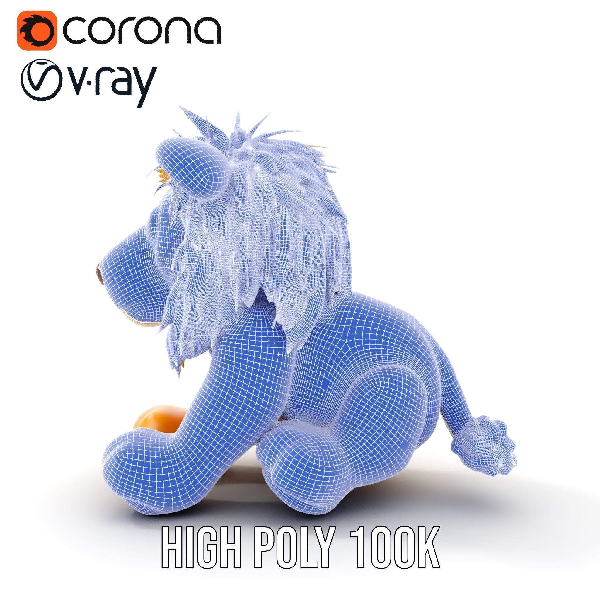 Adorable Lion Plush Toy D Model Pack Low-poly 3D model_37