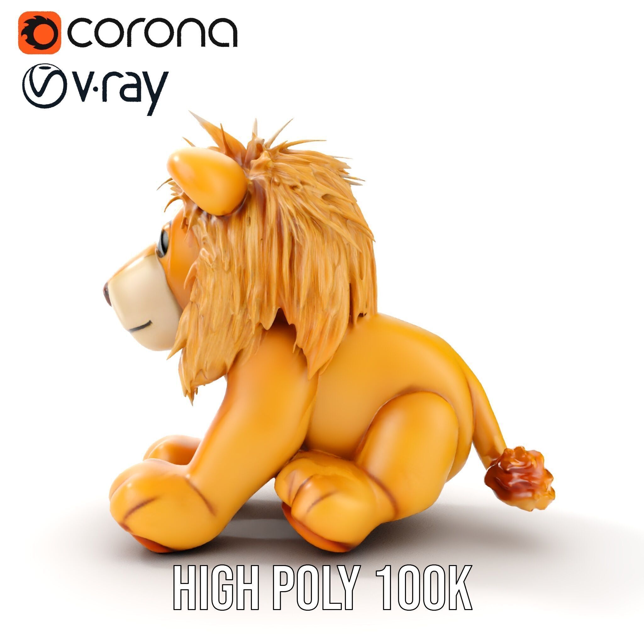 Adorable Lion Plush Toy D Model Pack Low-poly 3D model_30