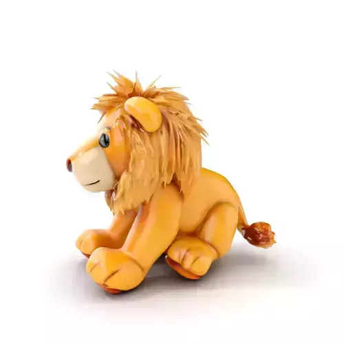 Adorable Lion Plush Toy D Model Pack Low-poly 3D model