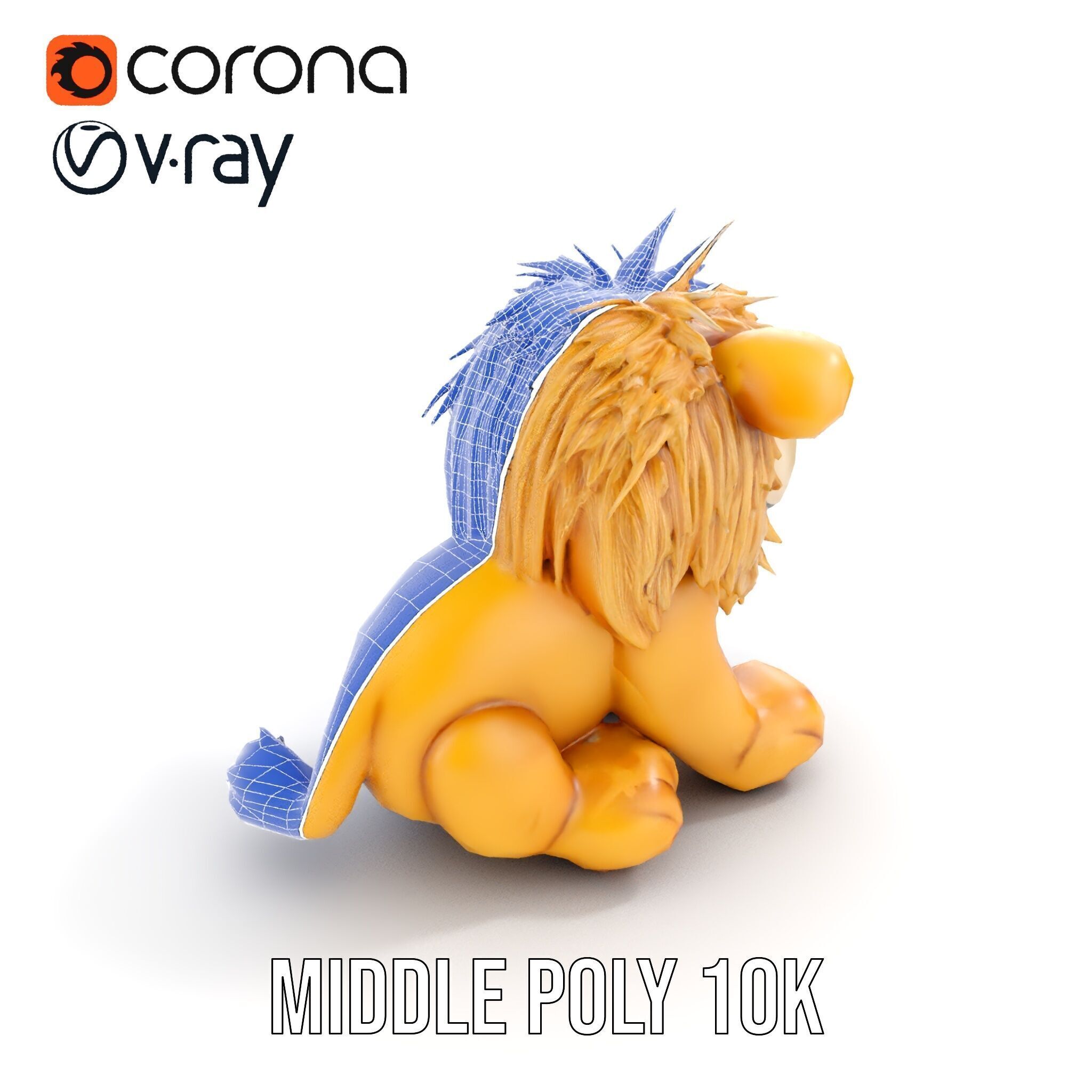 Adorable Lion Plush Toy D Model Pack Low-poly 3D model_31