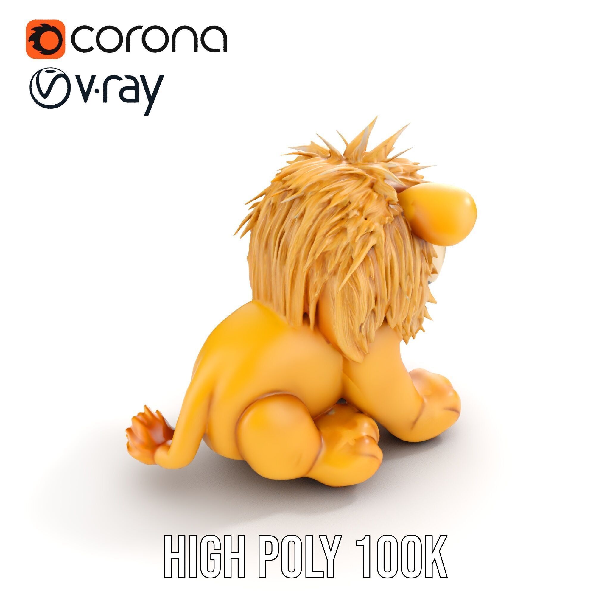Adorable Lion Plush Toy D Model Pack Low-poly 3D model_21