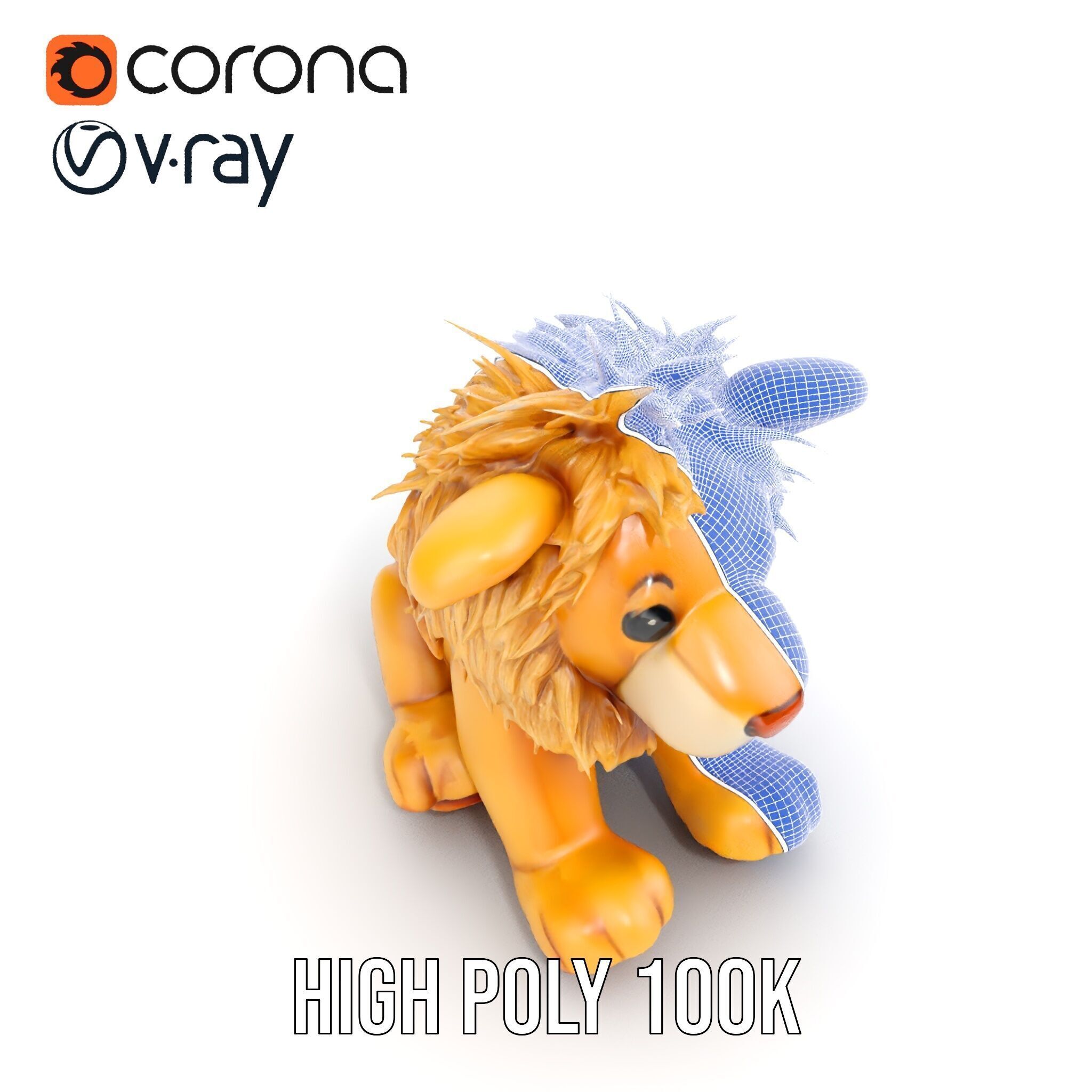 Adorable Lion Plush Toy D Model Pack Low-poly 3D model_38