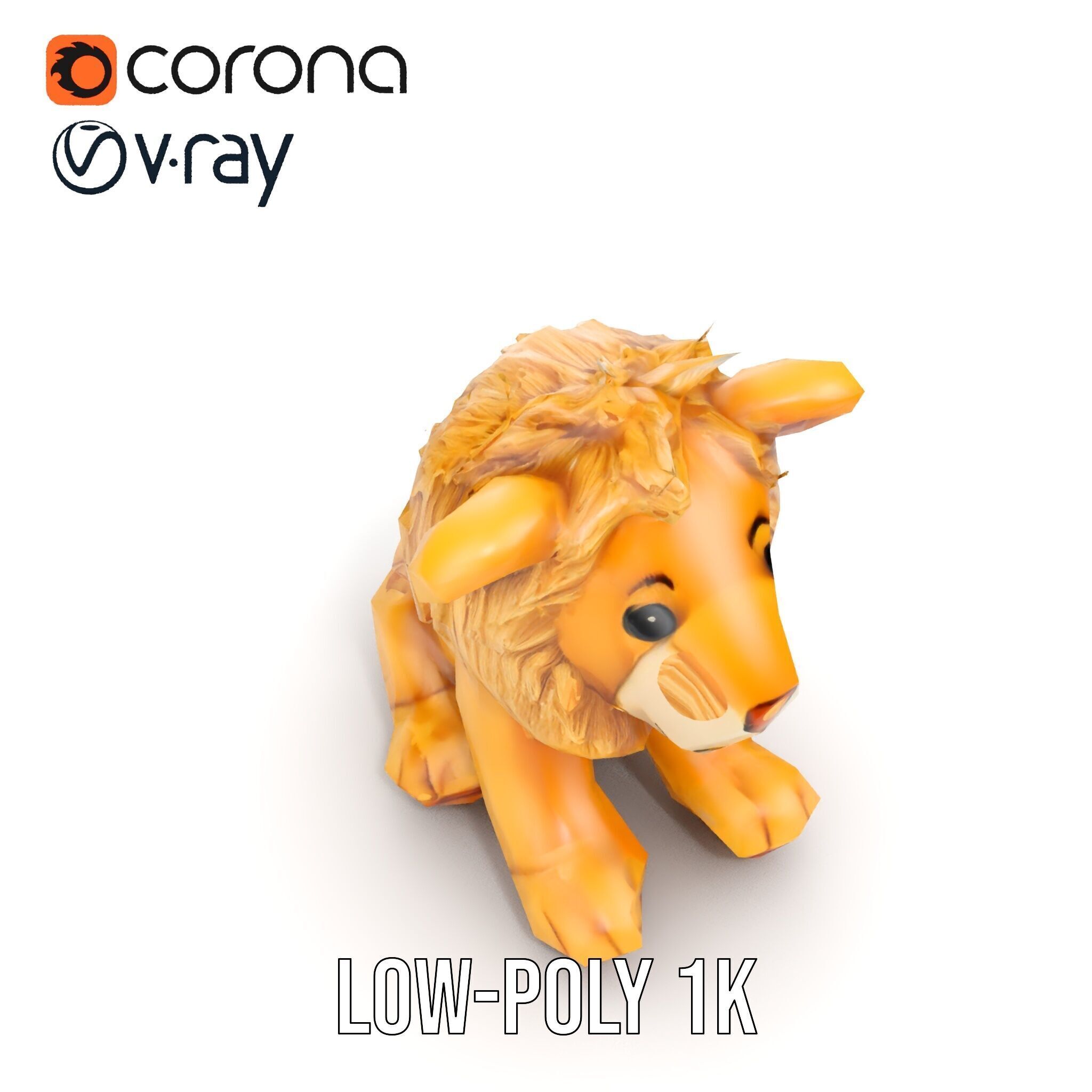 Adorable Lion Plush Toy D Model Pack Low-poly 3D model_18