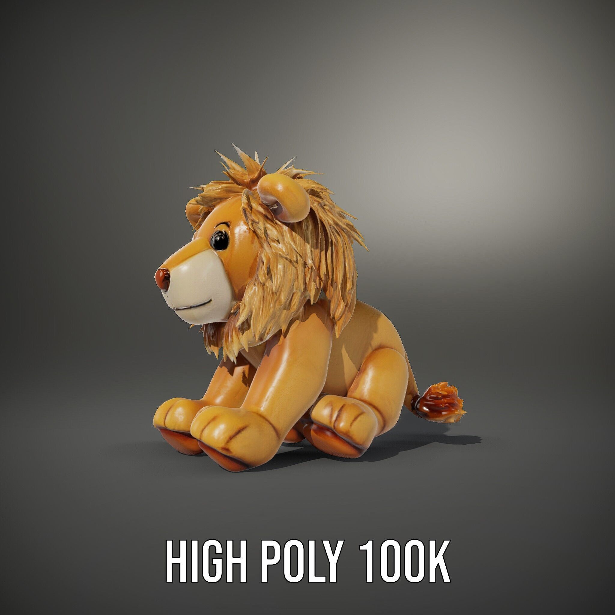 Adorable Lion Plush Toy D Model Pack Low-poly 3D model_11