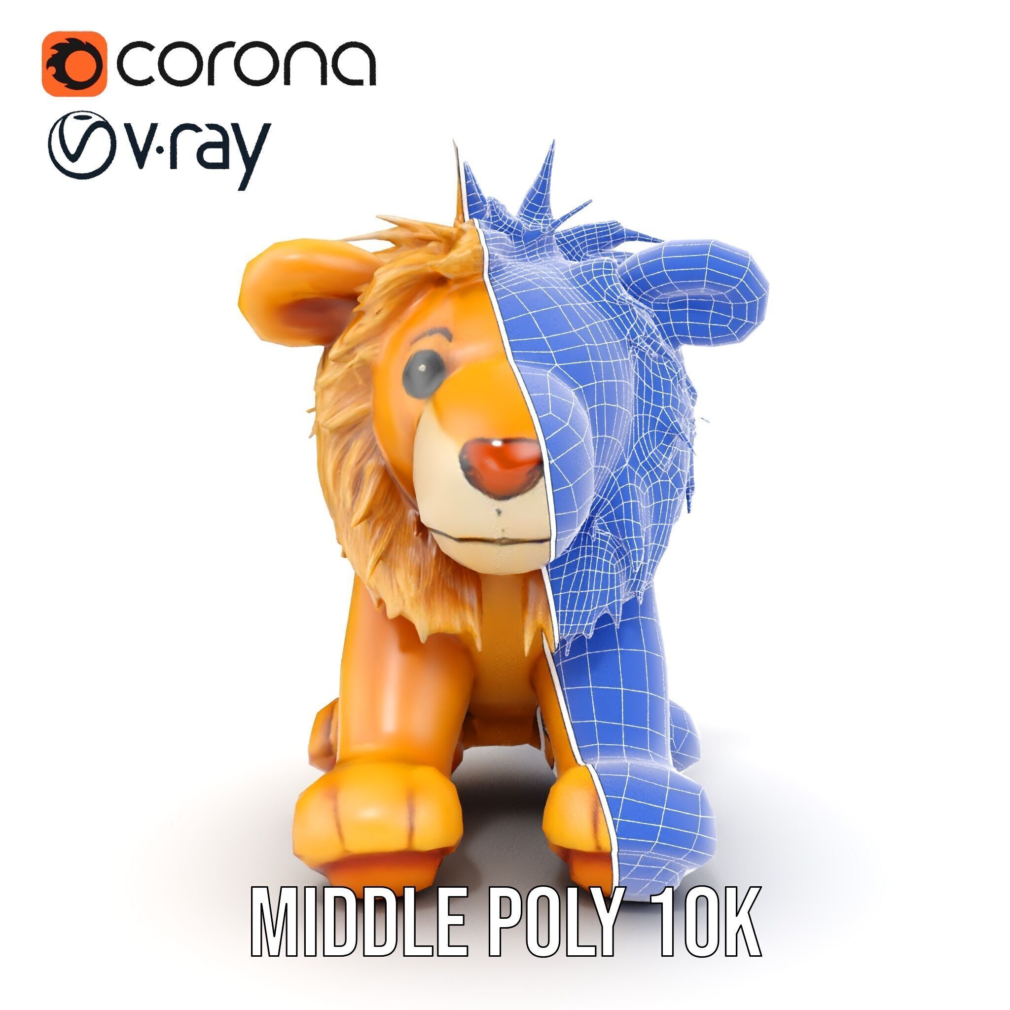 Adorable Lion Plush Toy D Model Pack Low-poly 3D model_19