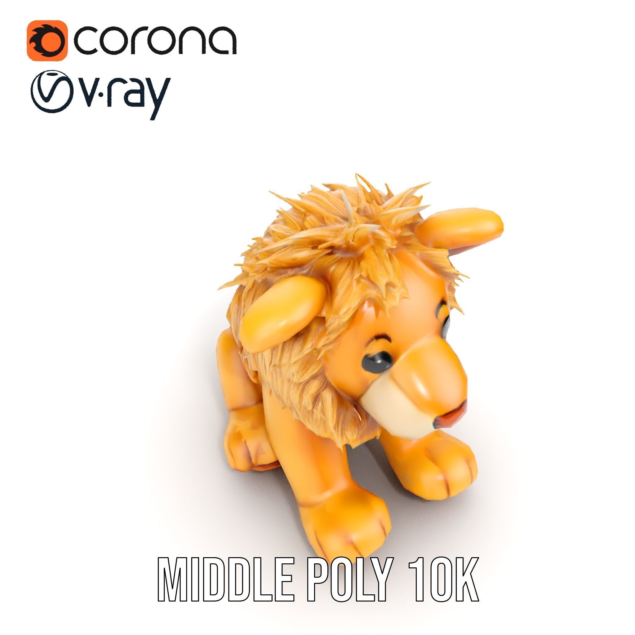 Adorable Lion Plush Toy D Model Pack Low-poly 3D model_15
