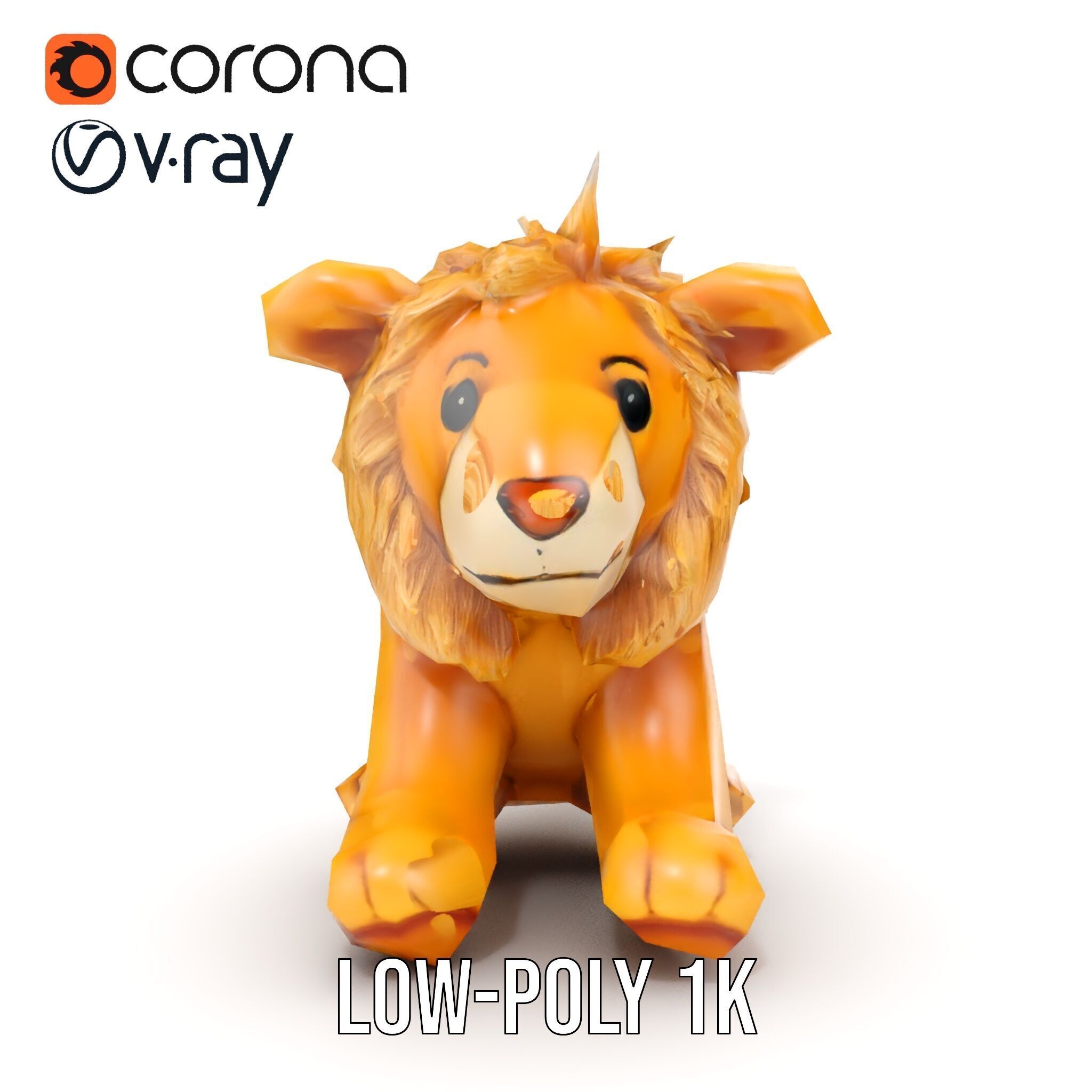 Adorable Lion Plush Toy D Model Pack Low-poly 3D model_16