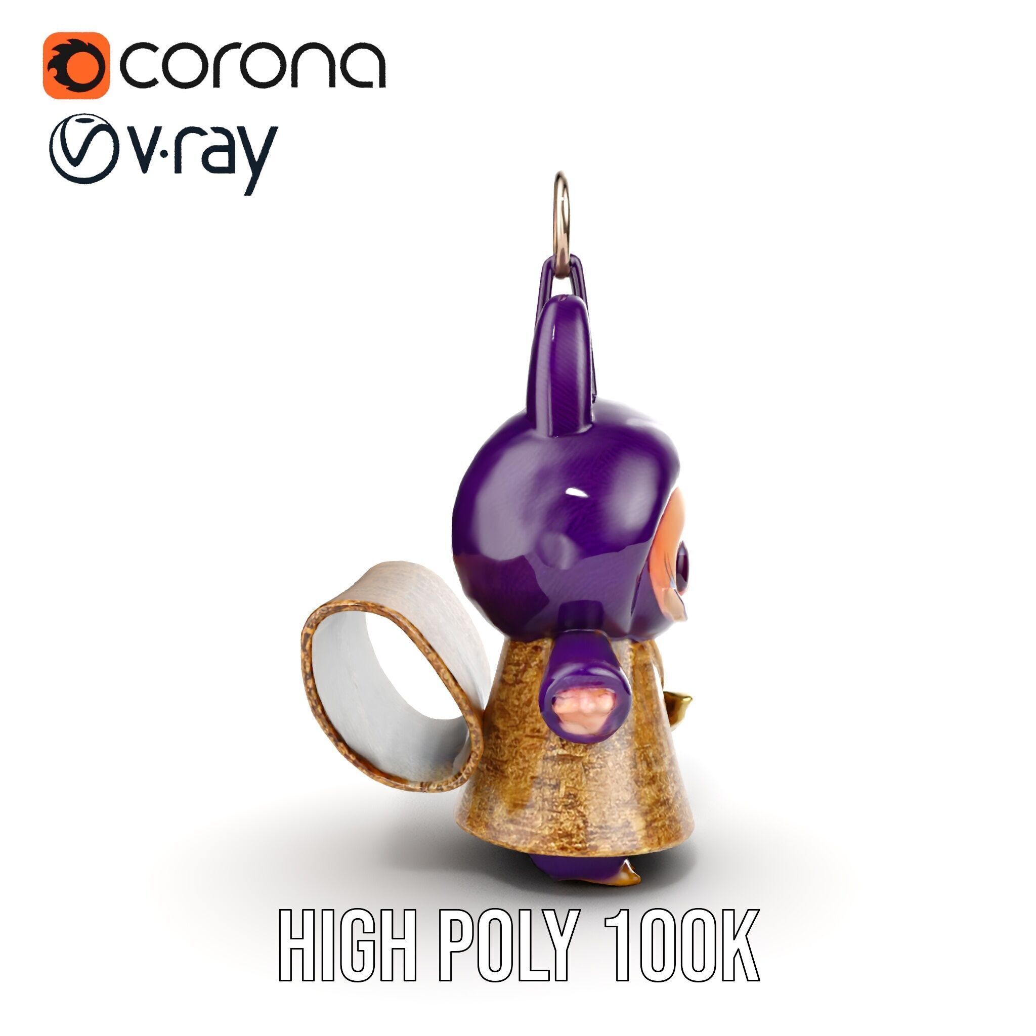 Cute Creature Keychain Model Pack Low-poly 3D model_32