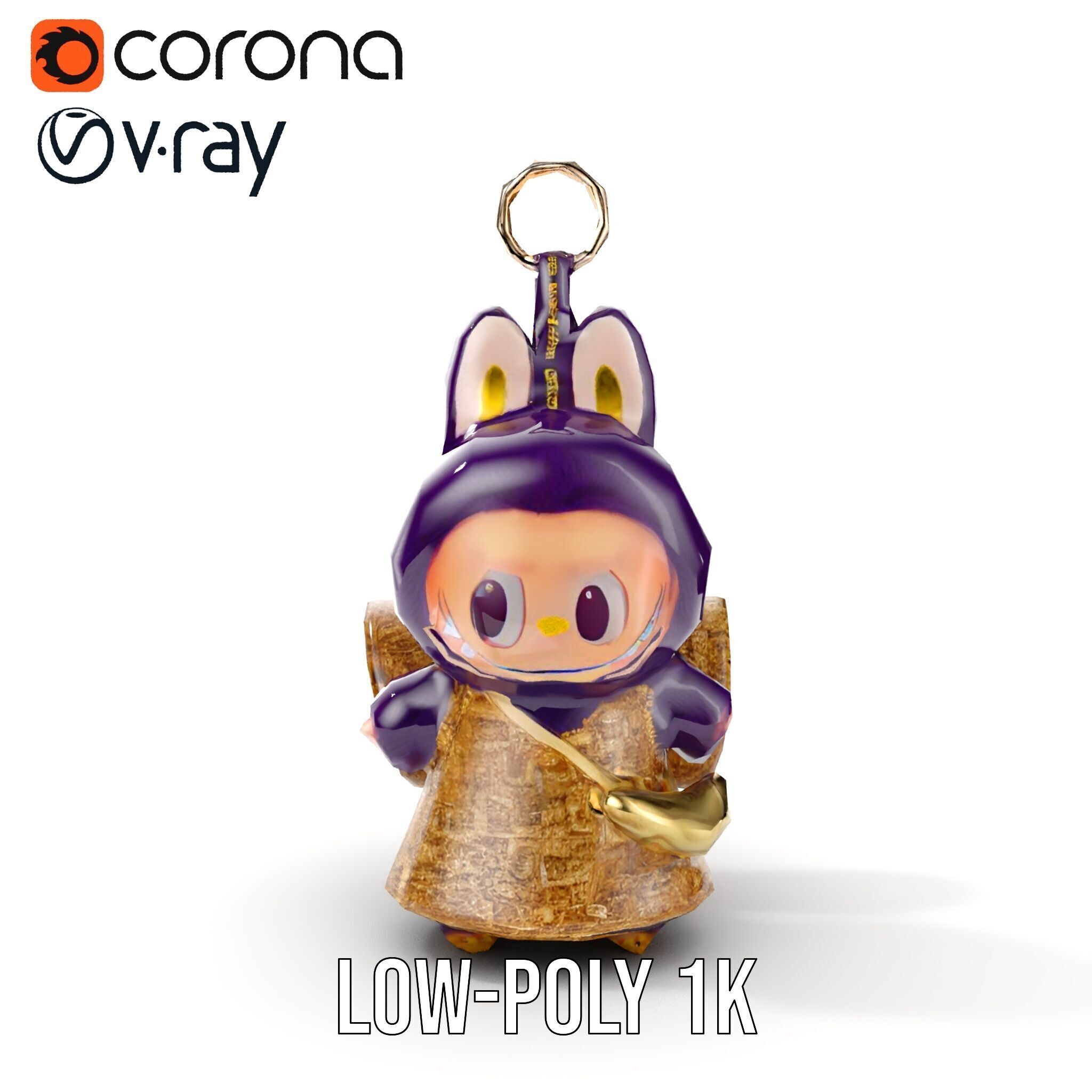 Cute Creature Keychain Model Pack Low-poly 3D model_16