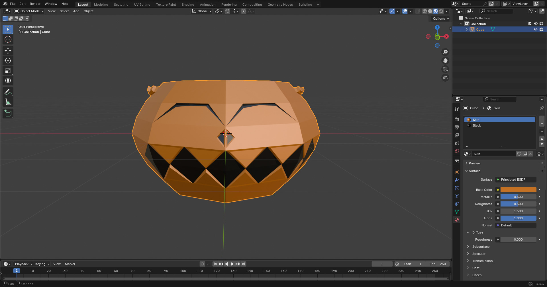 Geometric Pumpkin  3D print model_1