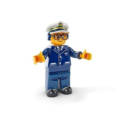 Navy Officer Toy Character Model Rigged and Animated Low-poly 3D model