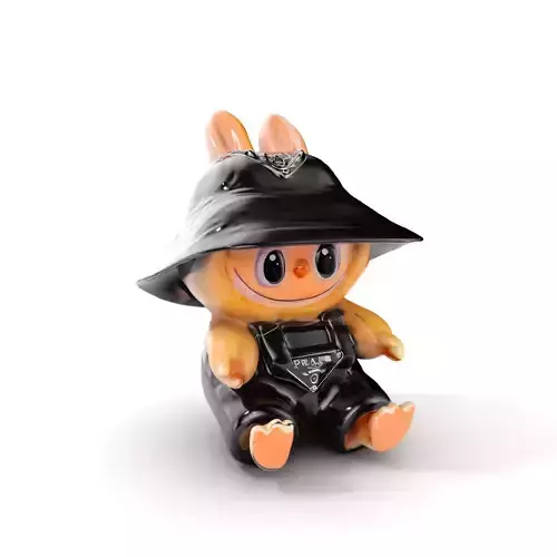 Cute Bunny Toy with Fashion Outfit Model Pack Low-poly 3D model