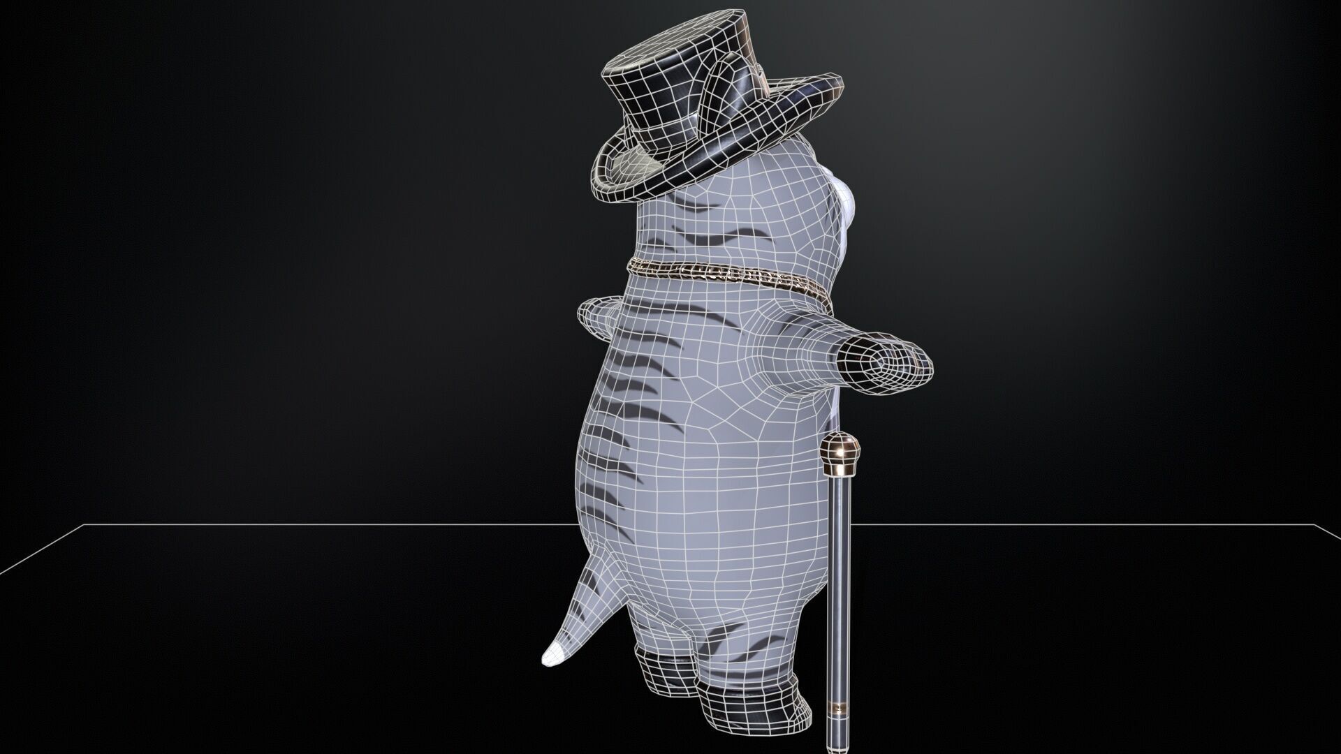 CatGel Low-poly 3D model_11