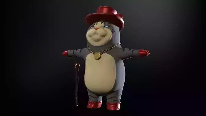 CatGel Low-poly 3D model