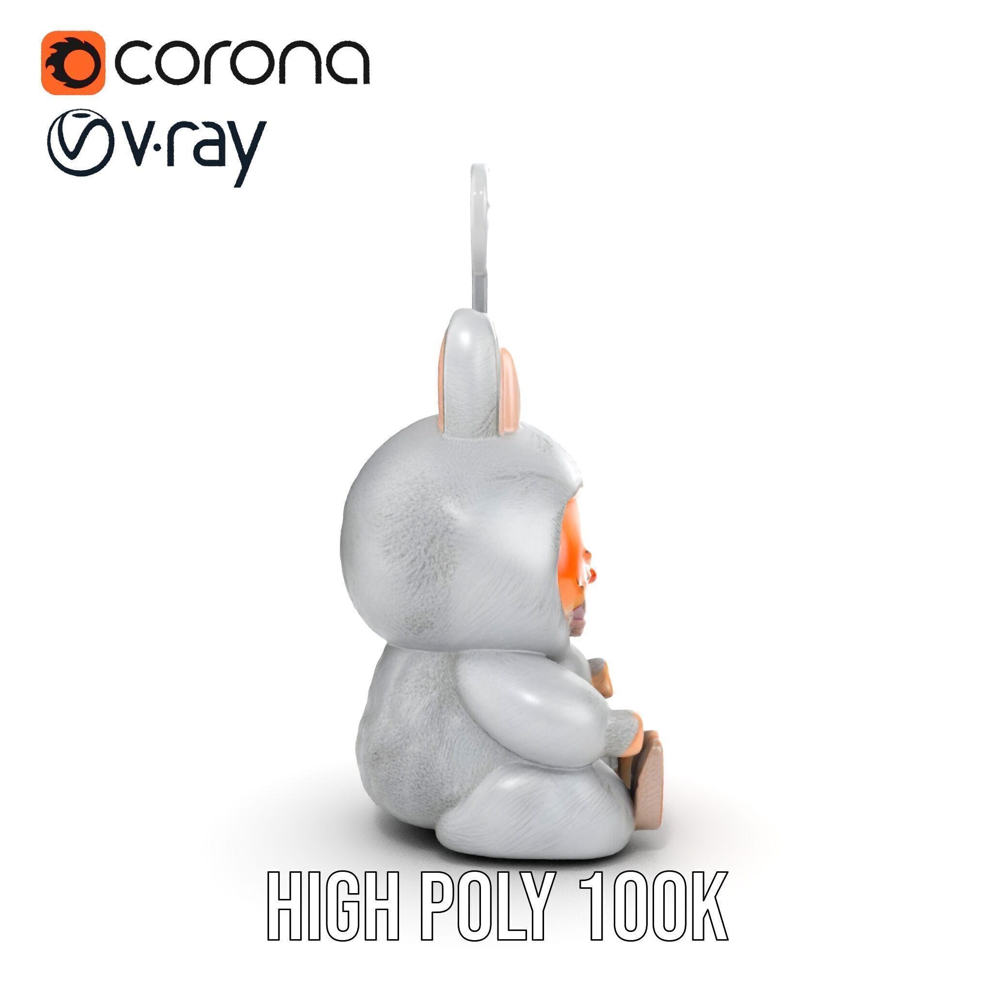 Furry Monster Keychain D Model Pack Low-poly 3D model_25