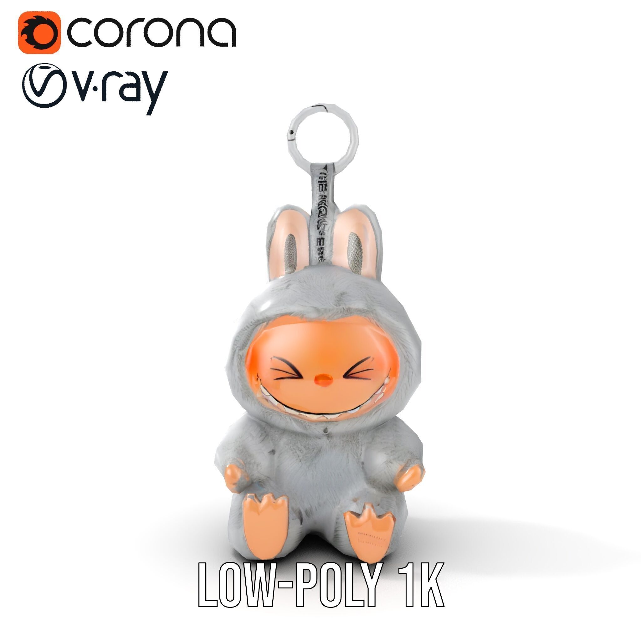 Furry Monster Keychain D Model Pack Low-poly 3D model_13