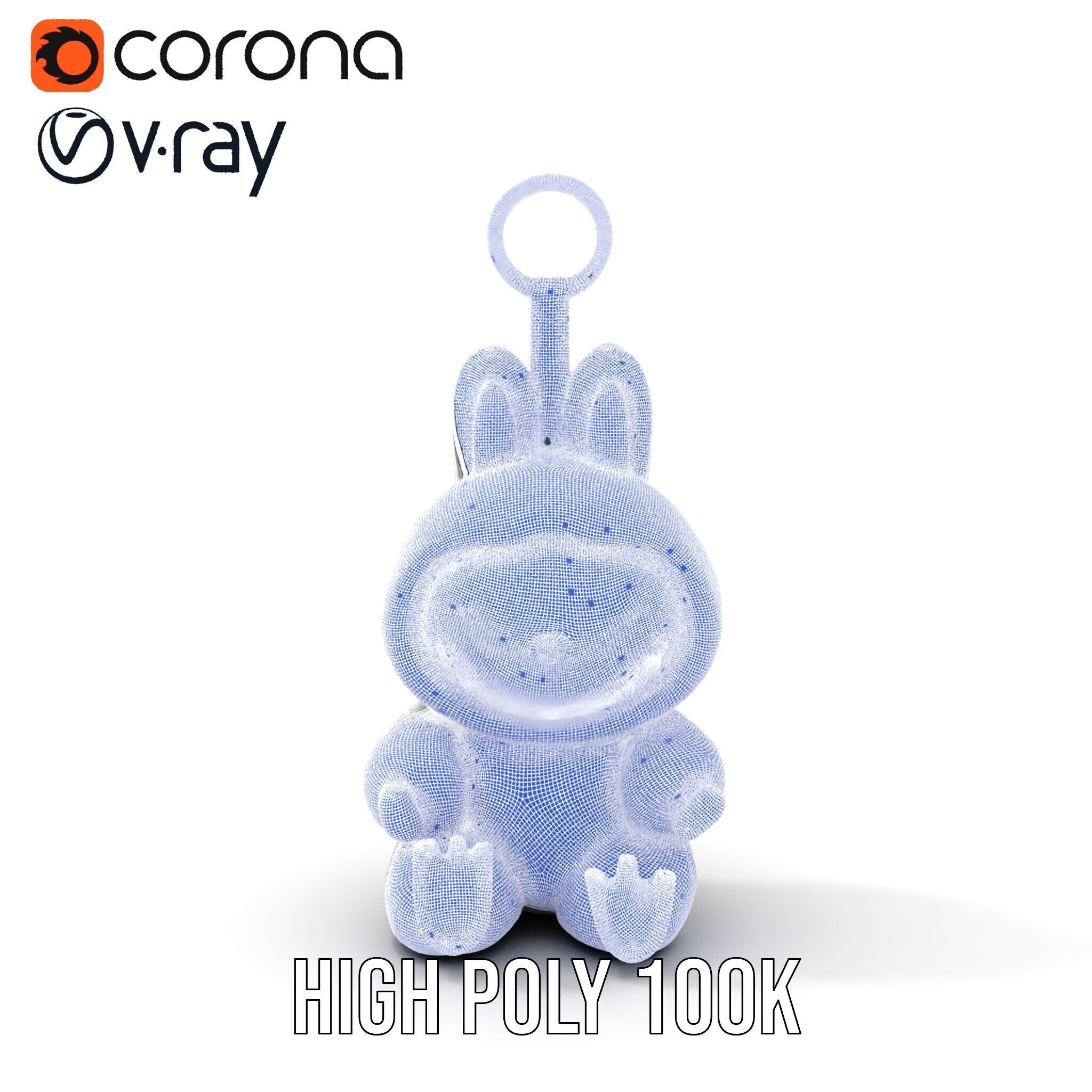 Furry Monster Keychain D Model Pack Low-poly 3D model_35