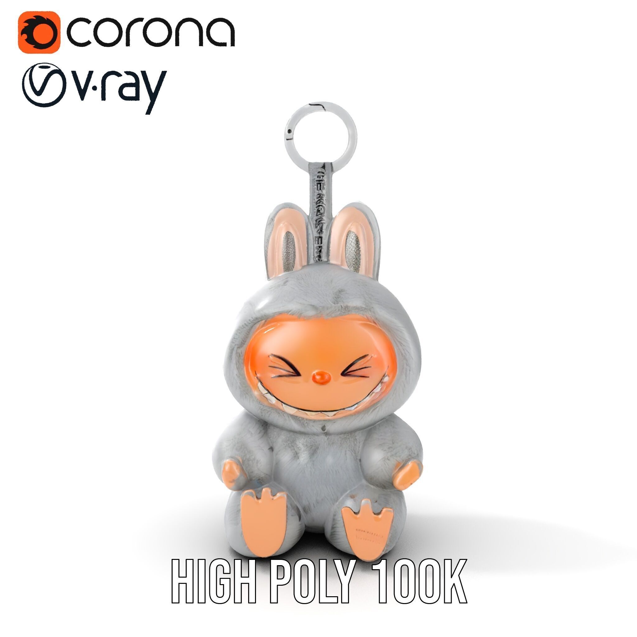Furry Monster Keychain D Model Pack Low-poly 3D model_28
