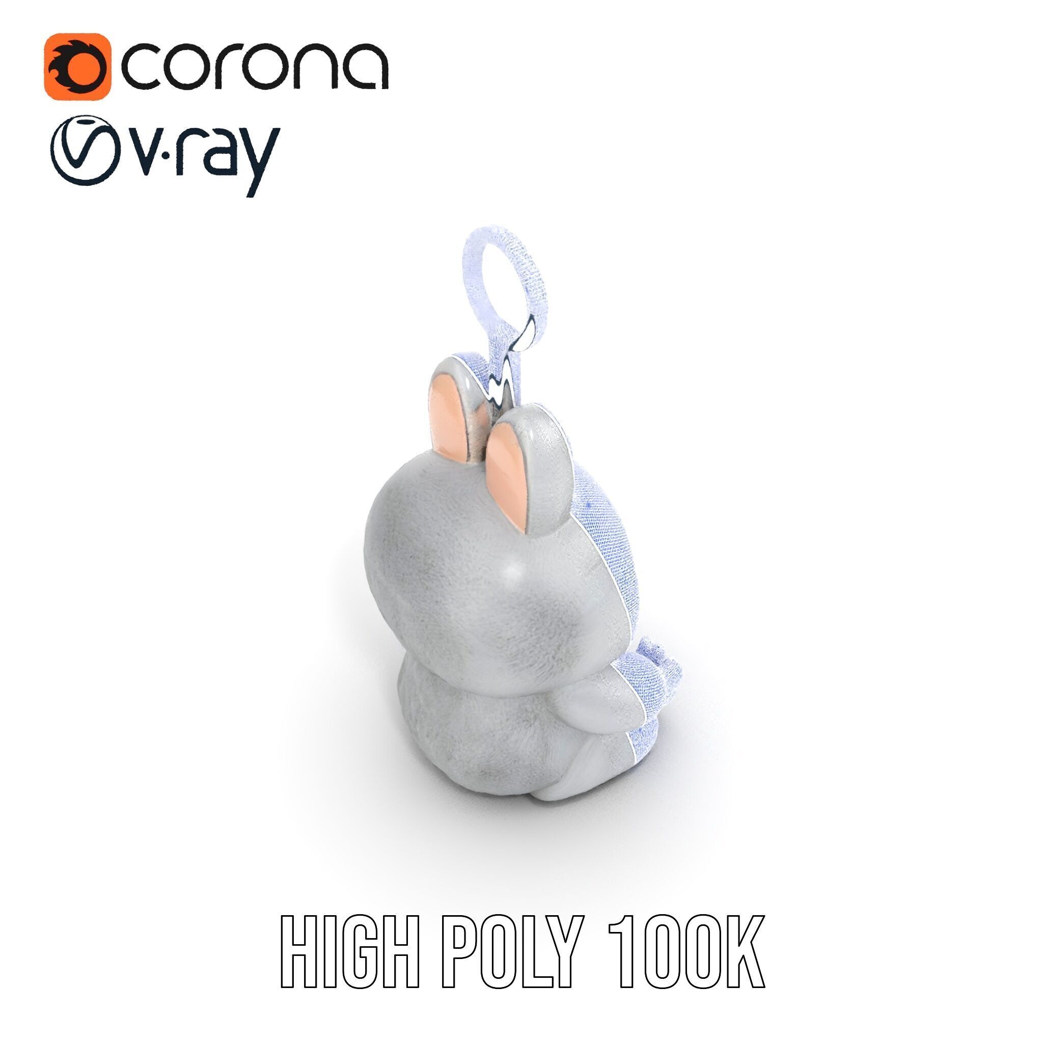 Furry Monster Keychain D Model Pack Low-poly 3D model_36