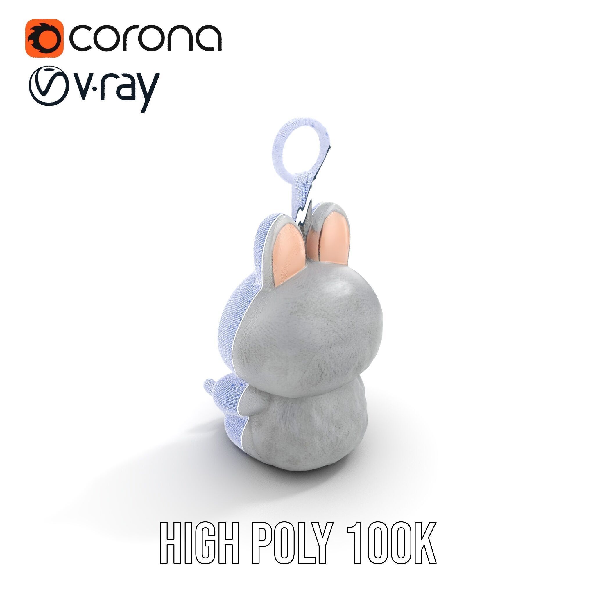 Furry Monster Keychain D Model Pack Low-poly 3D model_37