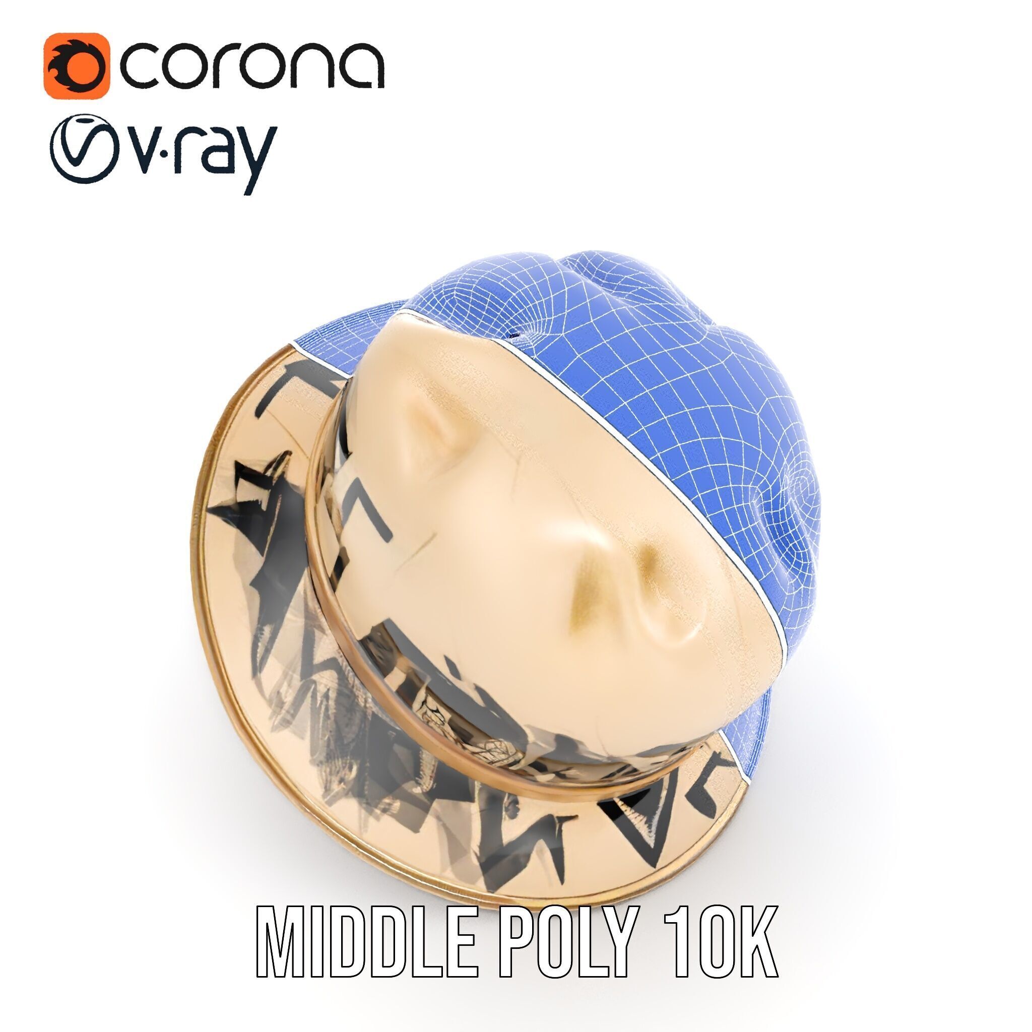 Stylish Patterned Hat Model Pack Low-poly 3D model_15