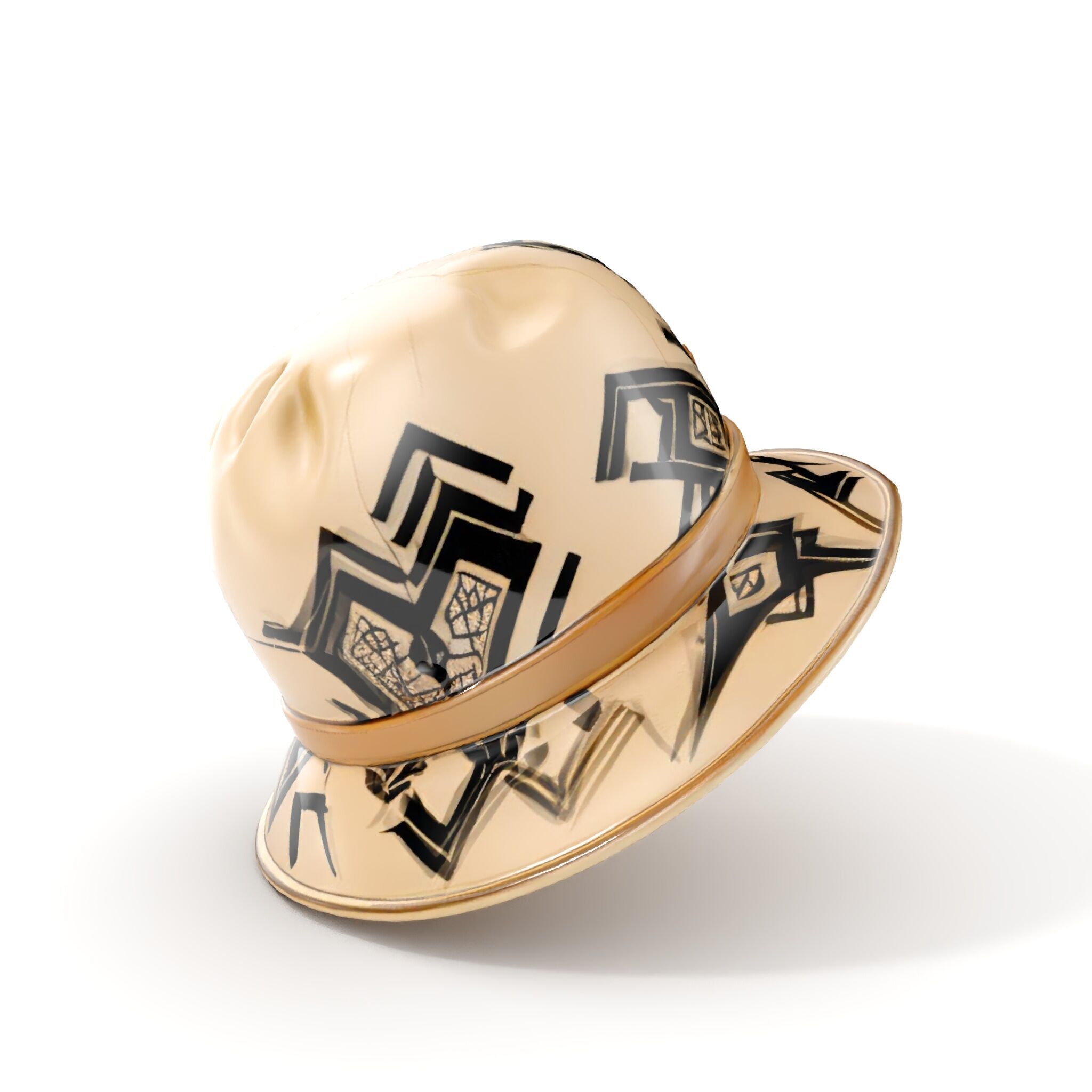 Stylish Patterned Hat Model Pack Low-poly 3D model_6