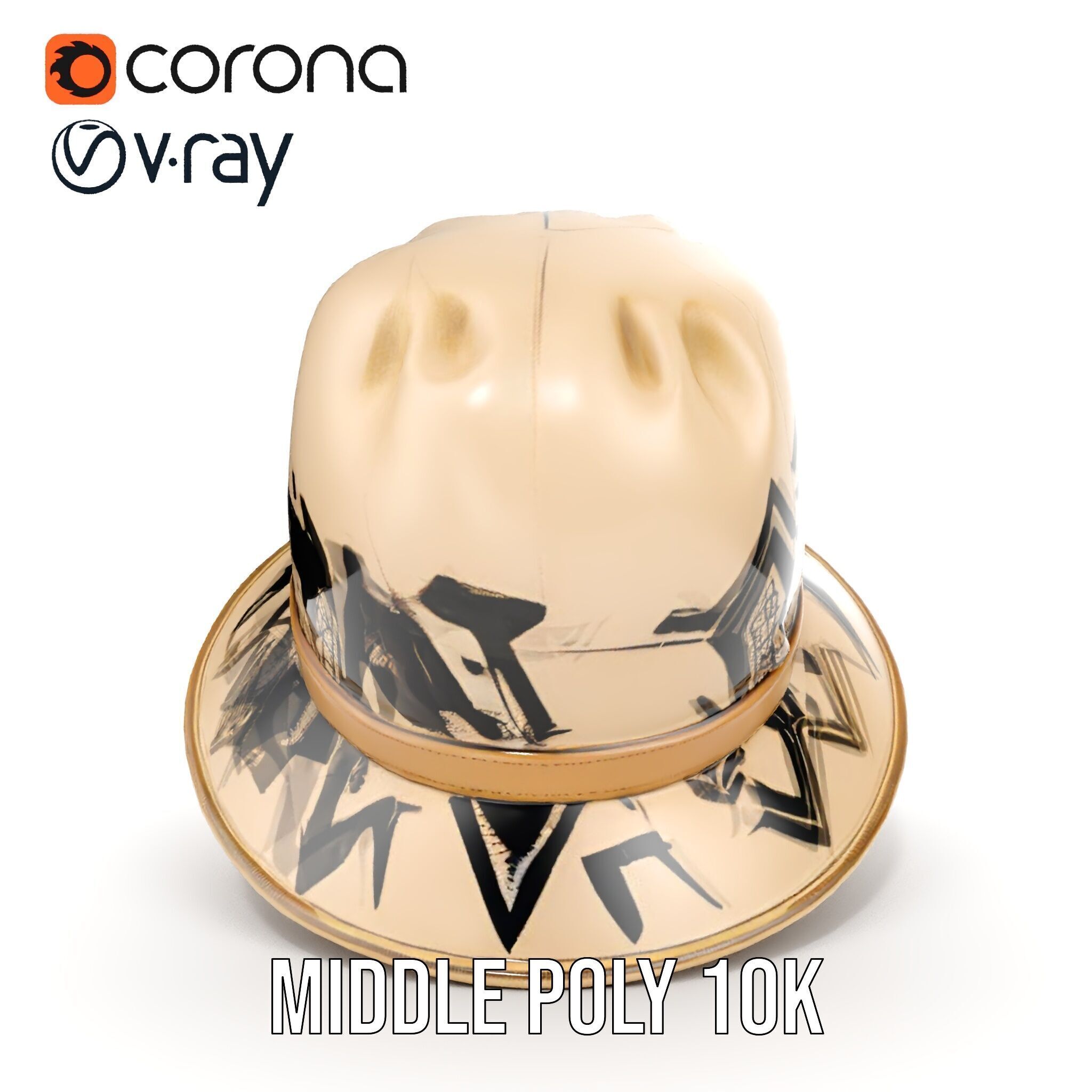 Stylish Patterned Hat Model Pack Low-poly 3D model_23