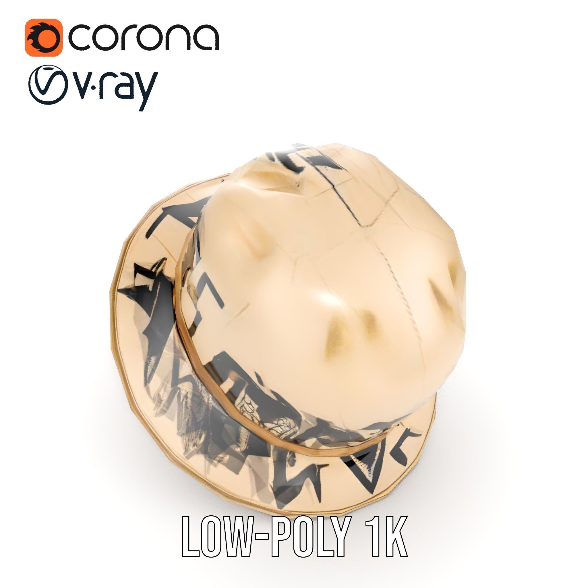 Stylish Patterned Hat Model Pack Low-poly 3D model_21