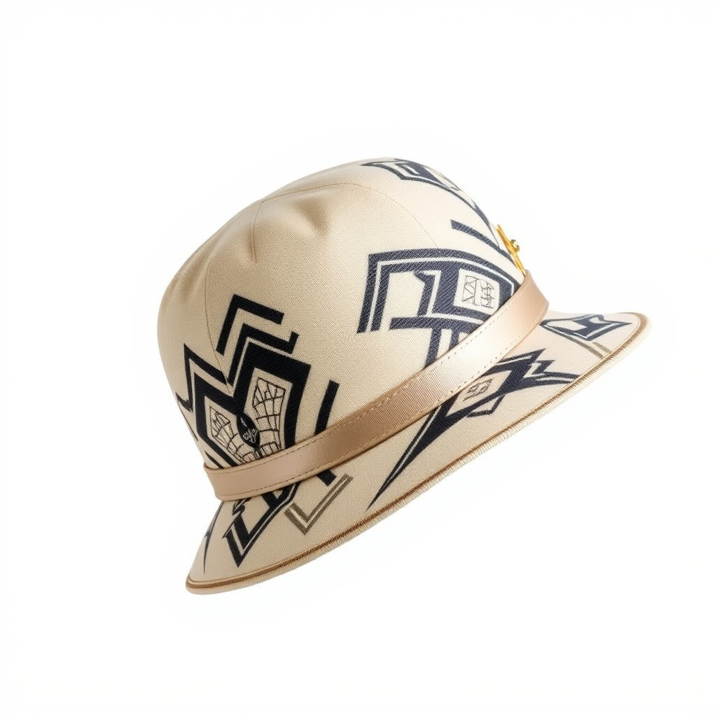 Stylish Patterned Hat Model Pack Low-poly 3D model_2