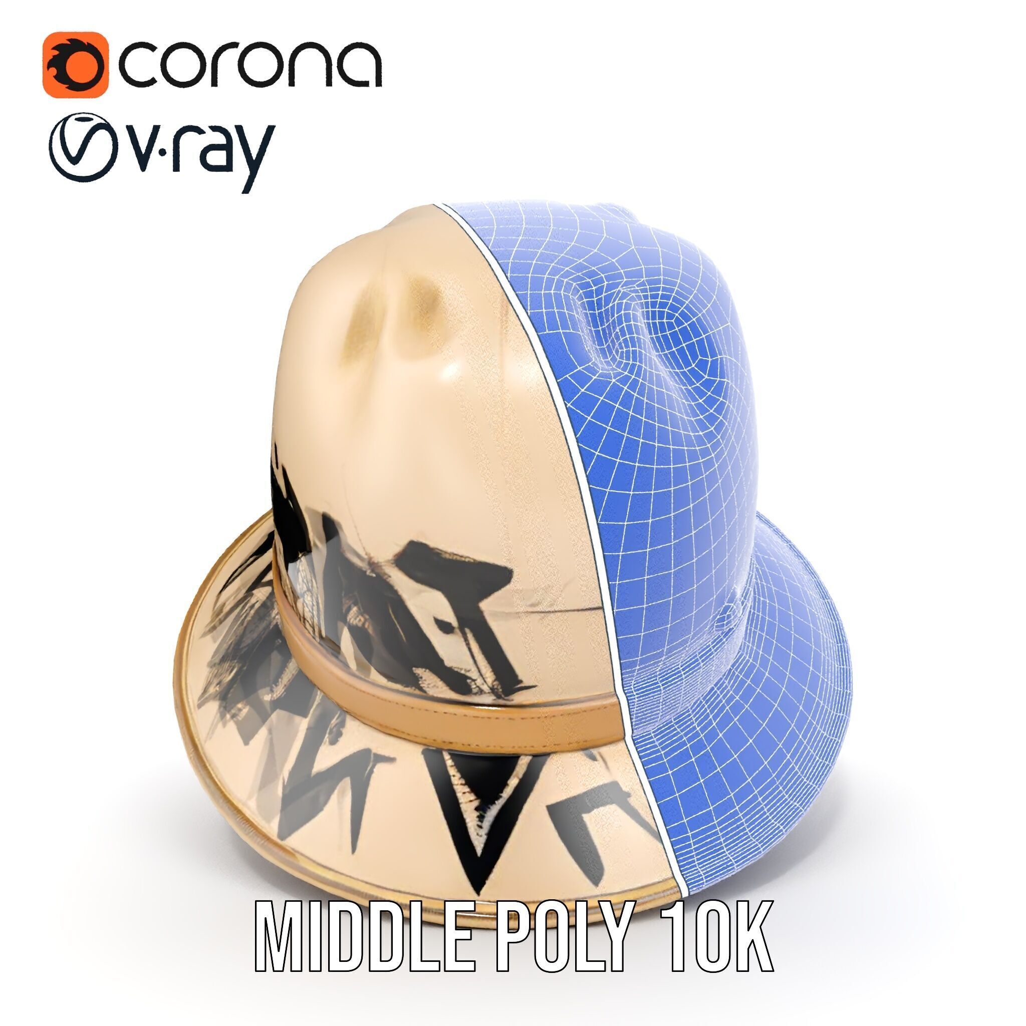 Stylish Patterned Hat Model Pack Low-poly 3D model_31