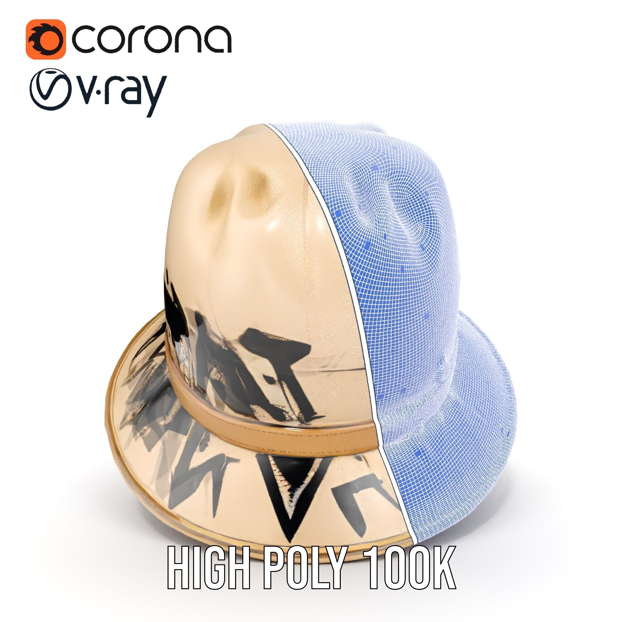 Stylish Patterned Hat Model Pack Low-poly 3D model_33