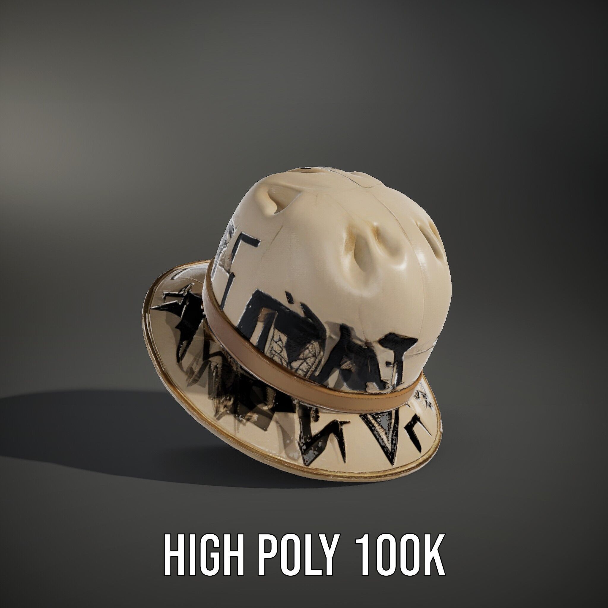 Stylish Patterned Hat Model Pack Low-poly 3D model_8