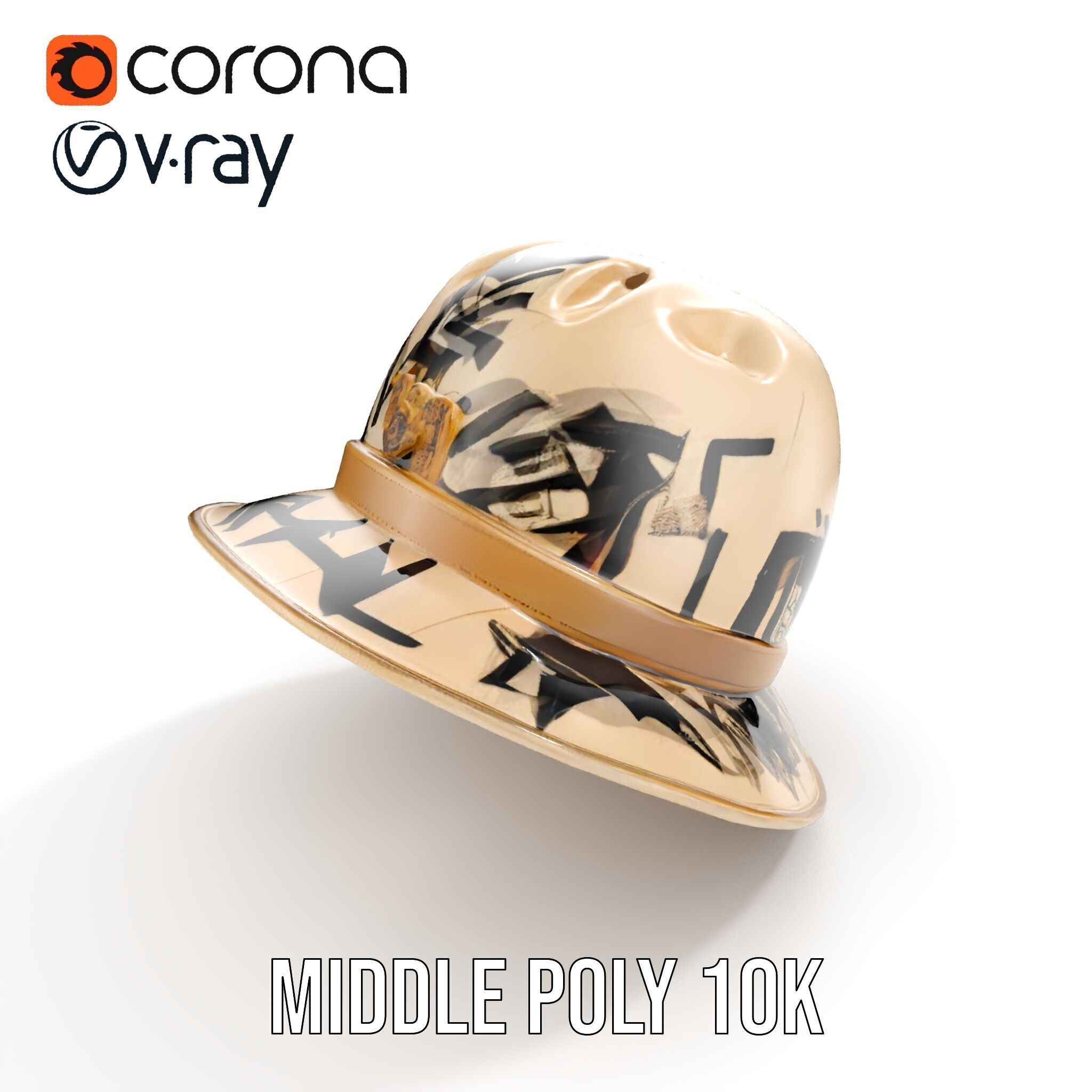 Stylish Patterned Hat Model Pack Low-poly 3D model_20