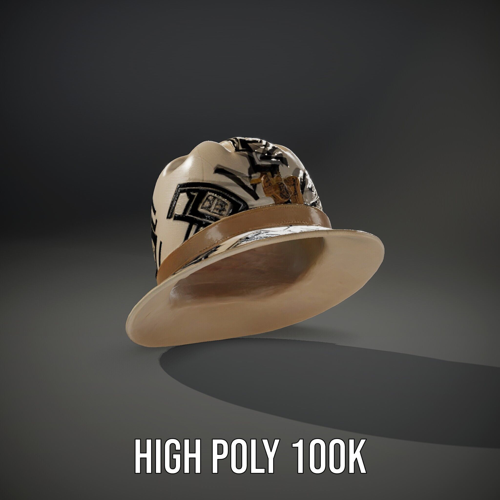 Stylish Patterned Hat Model Pack Low-poly 3D model_14