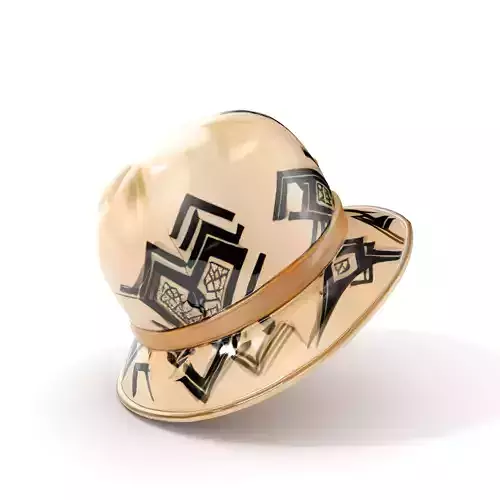 Stylish Patterned Hat Model Pack Low-poly 3D model